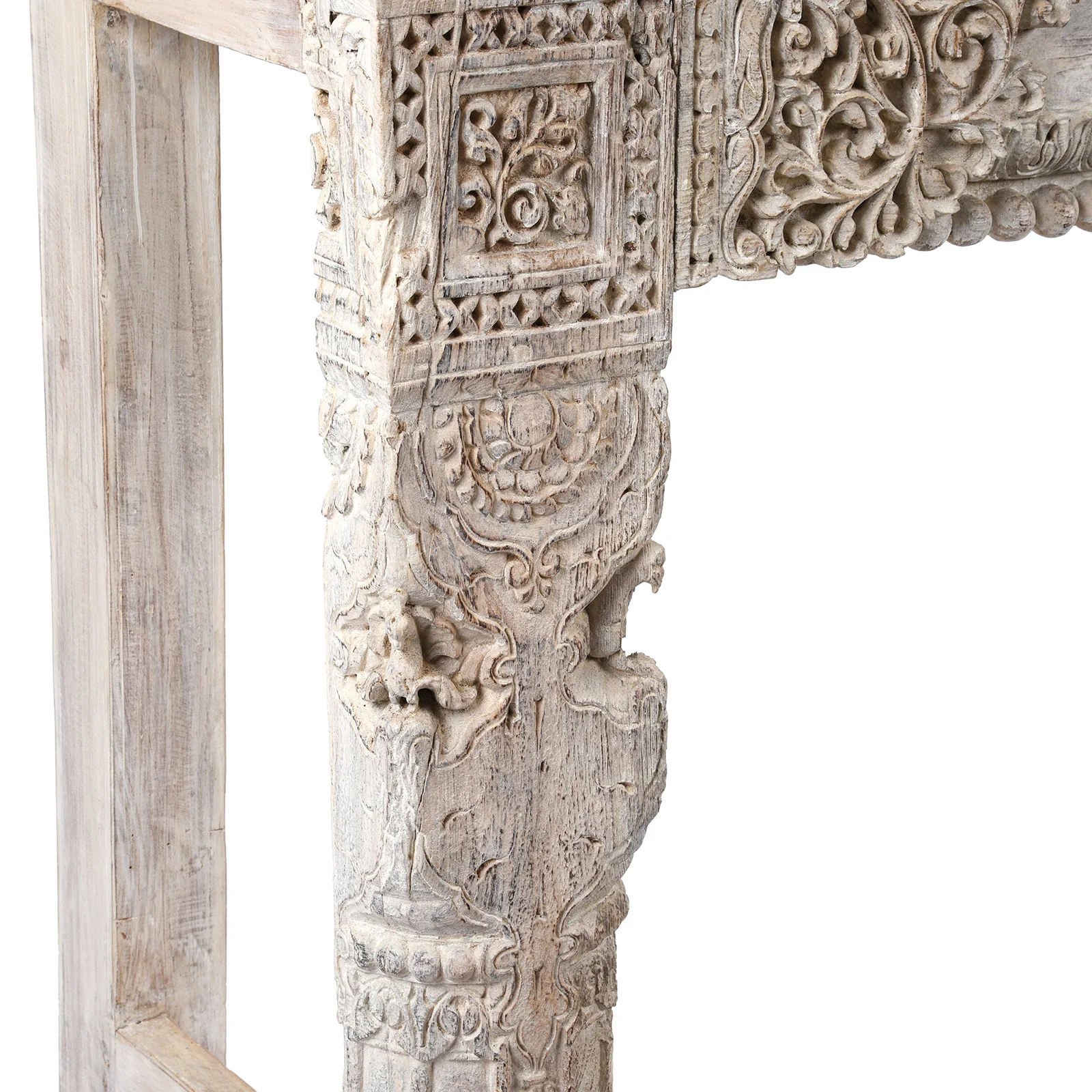 White Reclaimed Teak Console Table - Image 4