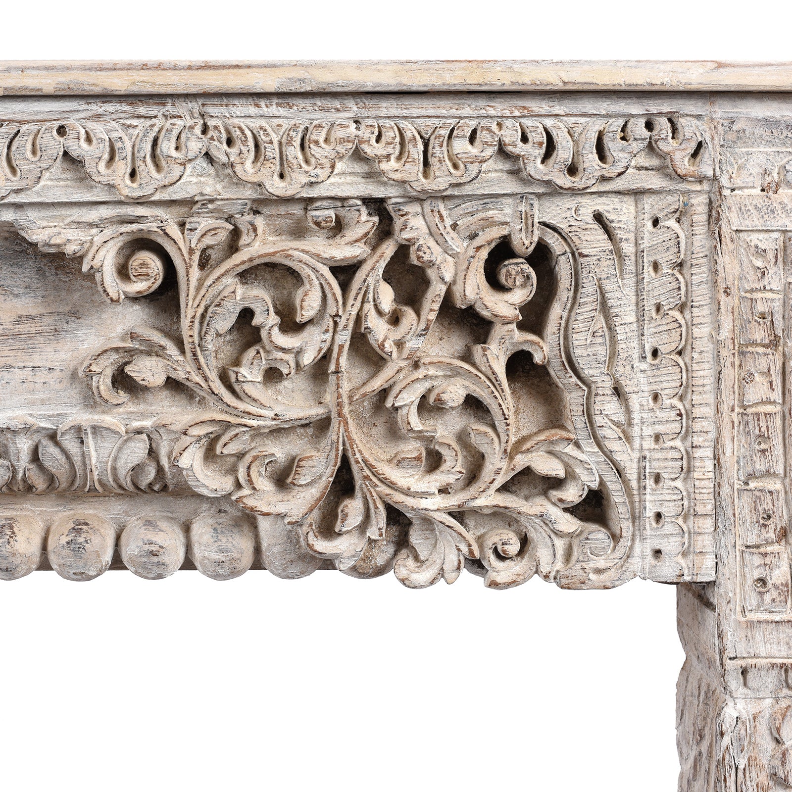 White Reclaimed Teak Console Table - Image 7