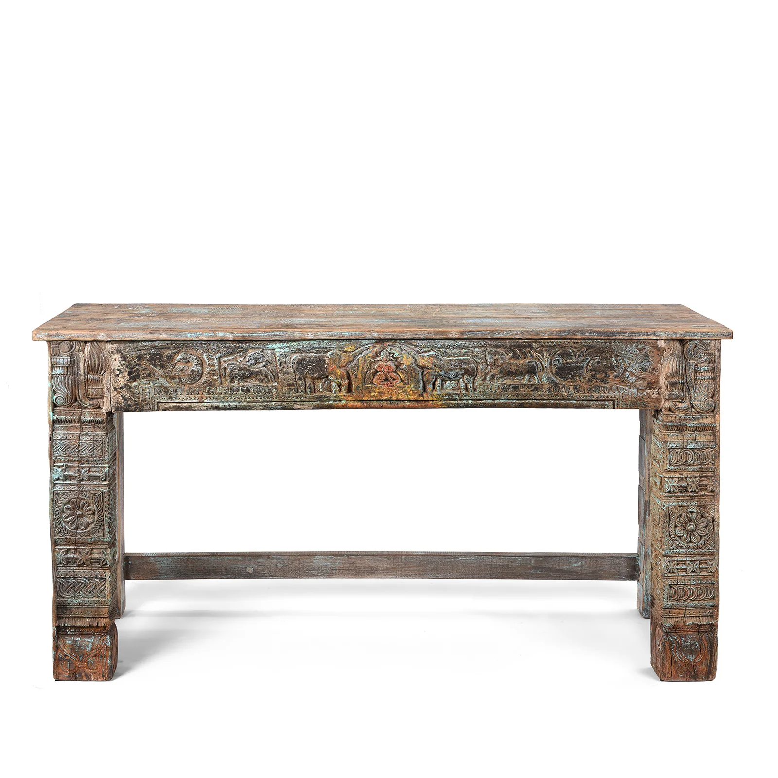 Painted Reclaimed Teak Console Table