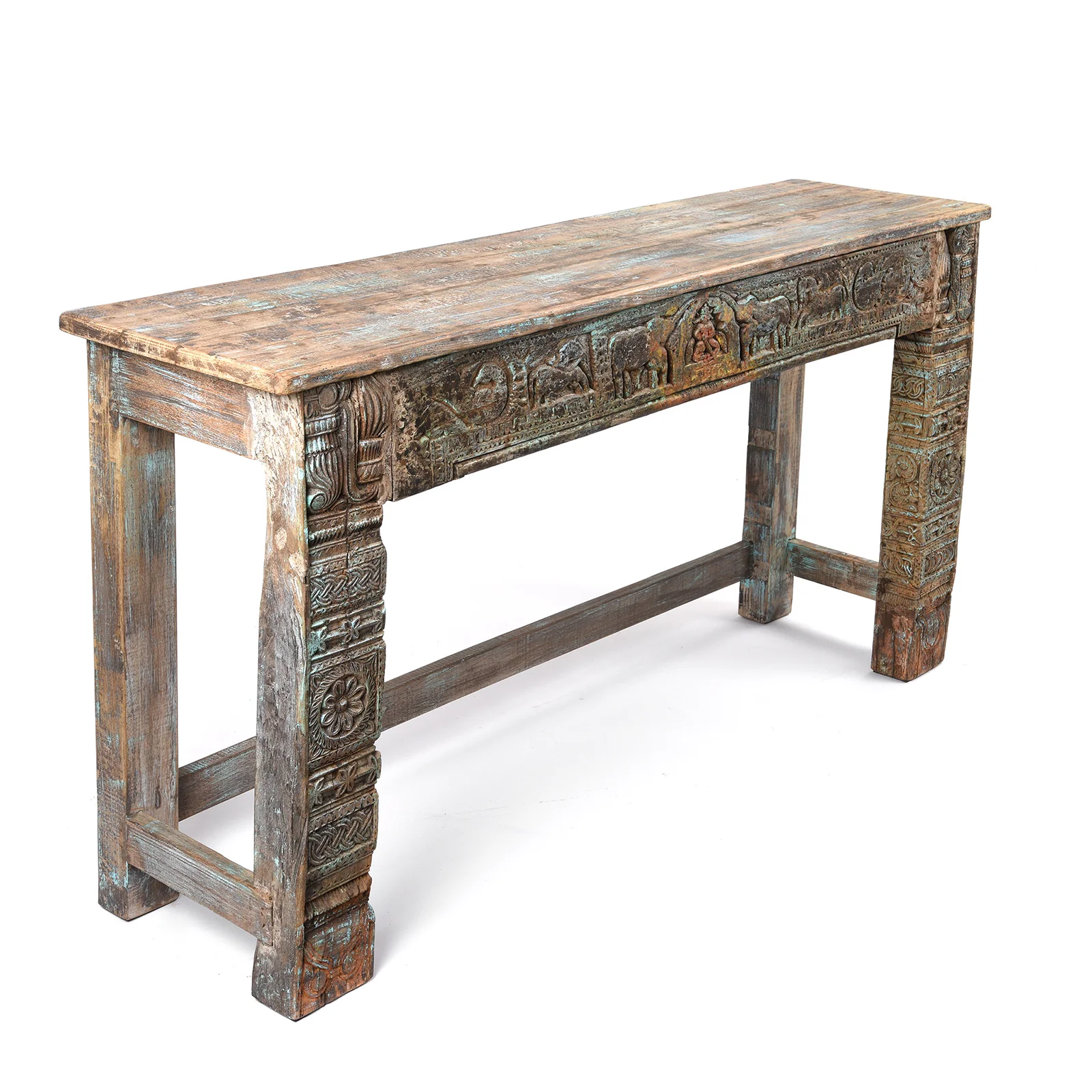 Painted Reclaimed Teak Console Table - Image 3