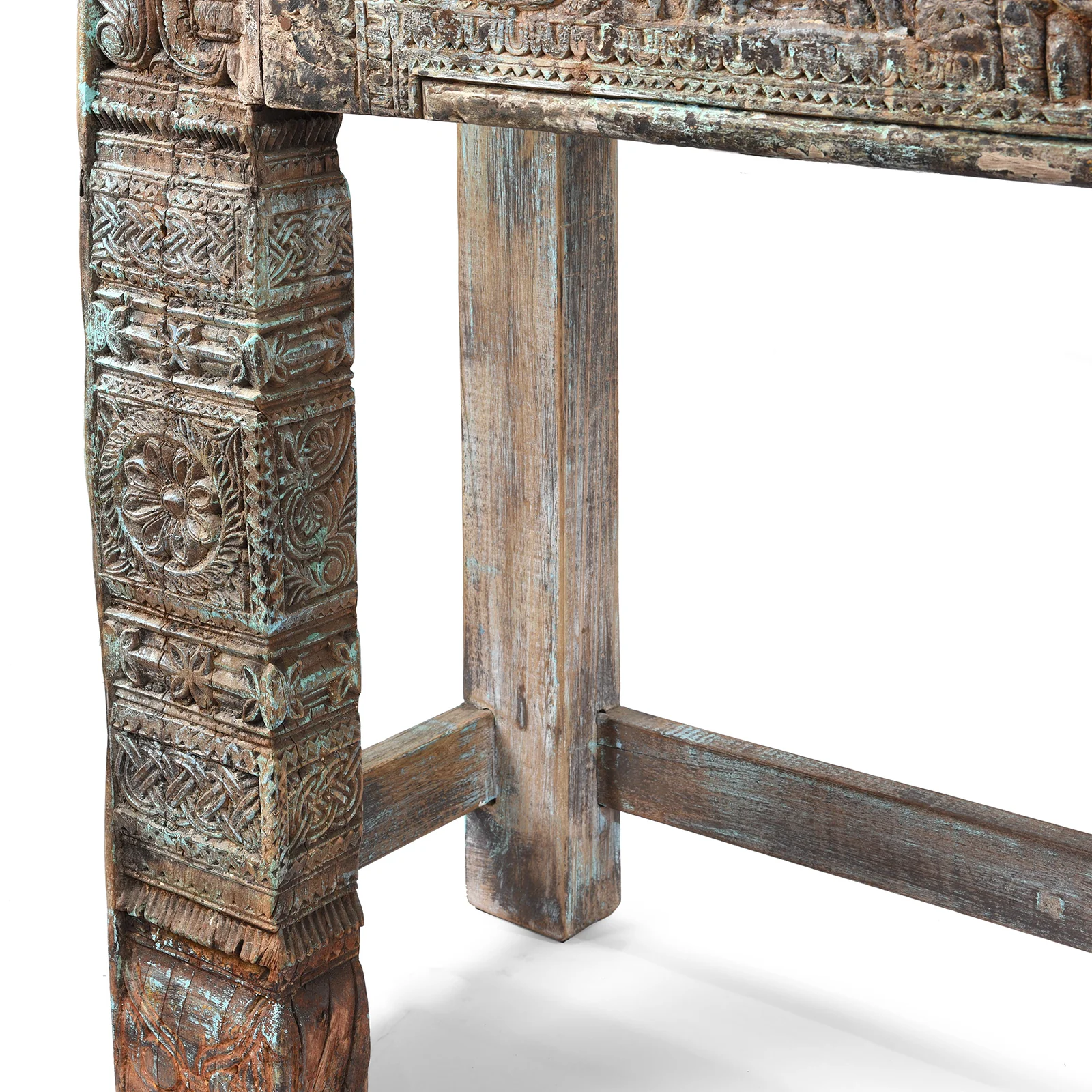 Painted Reclaimed Teak Console Table - Image 5