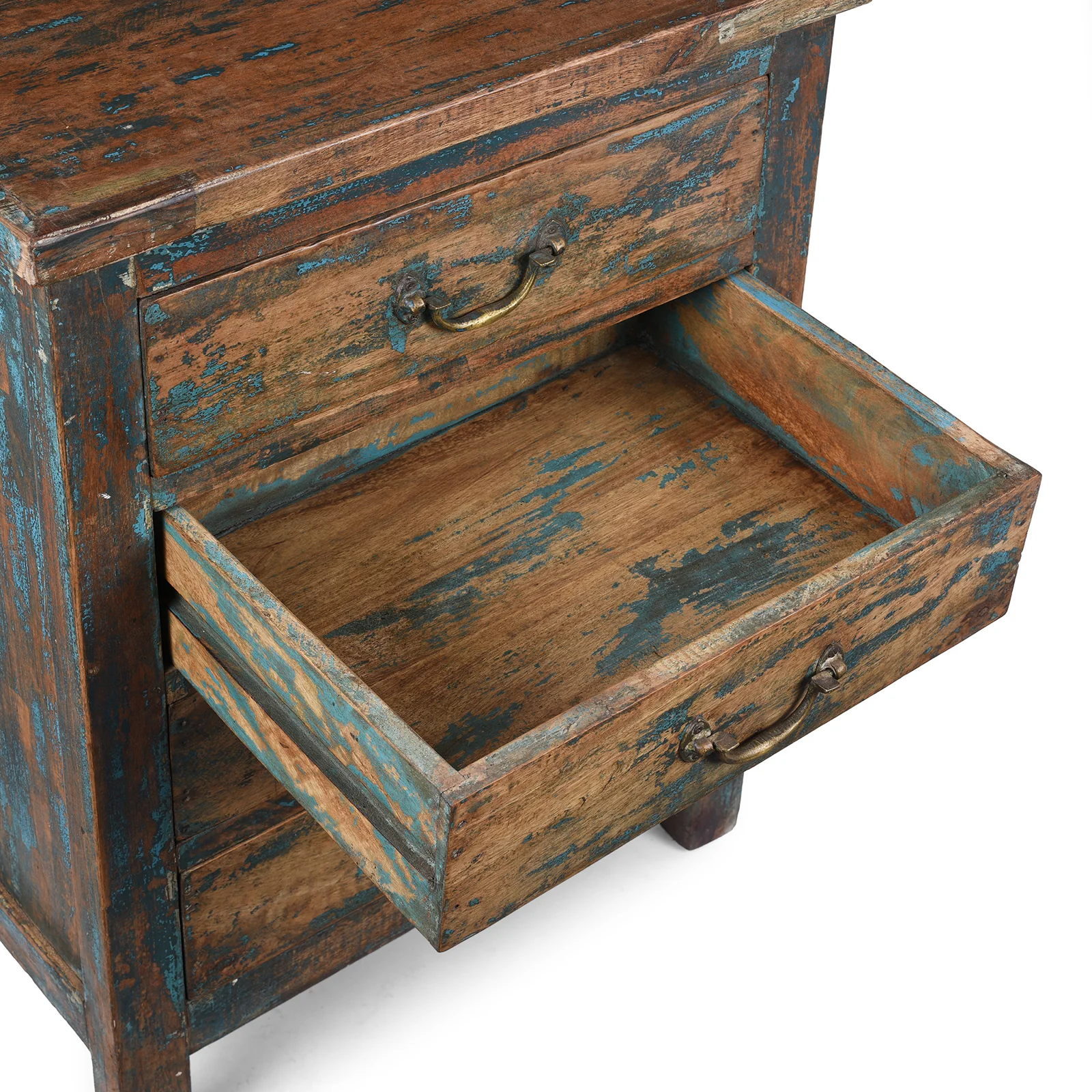 Reclaimed Wood Bedside Chest Of Drawers - Image 7