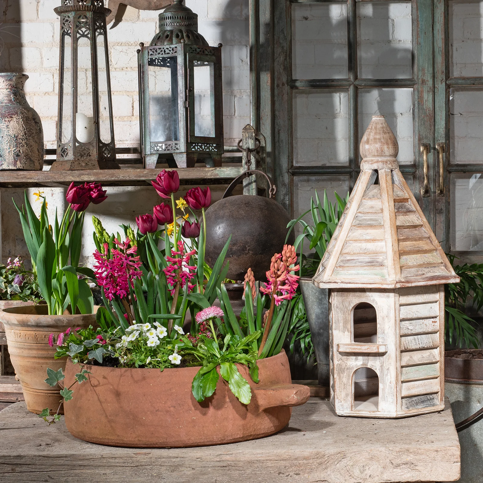 Painted Bird House Made From Reclaimed Wood - Image 3