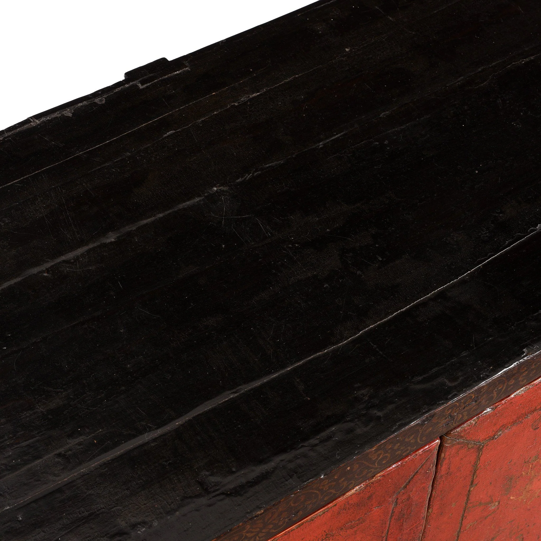 Black & Red Lacquer Book Cabinet from China - 19th Century - Image 10