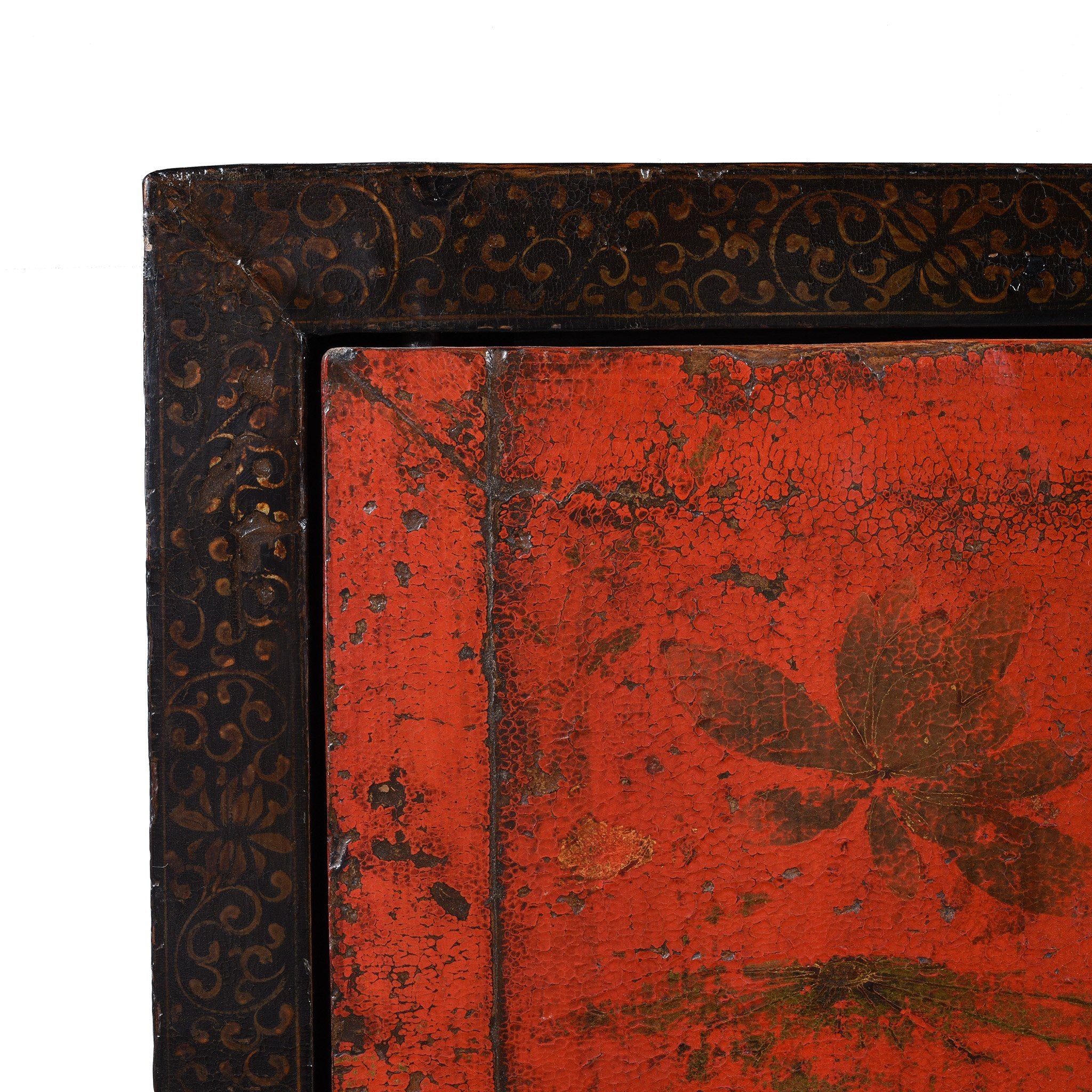 Black & Red Lacquer Book Cabinet from China - 19th Century - Image 2