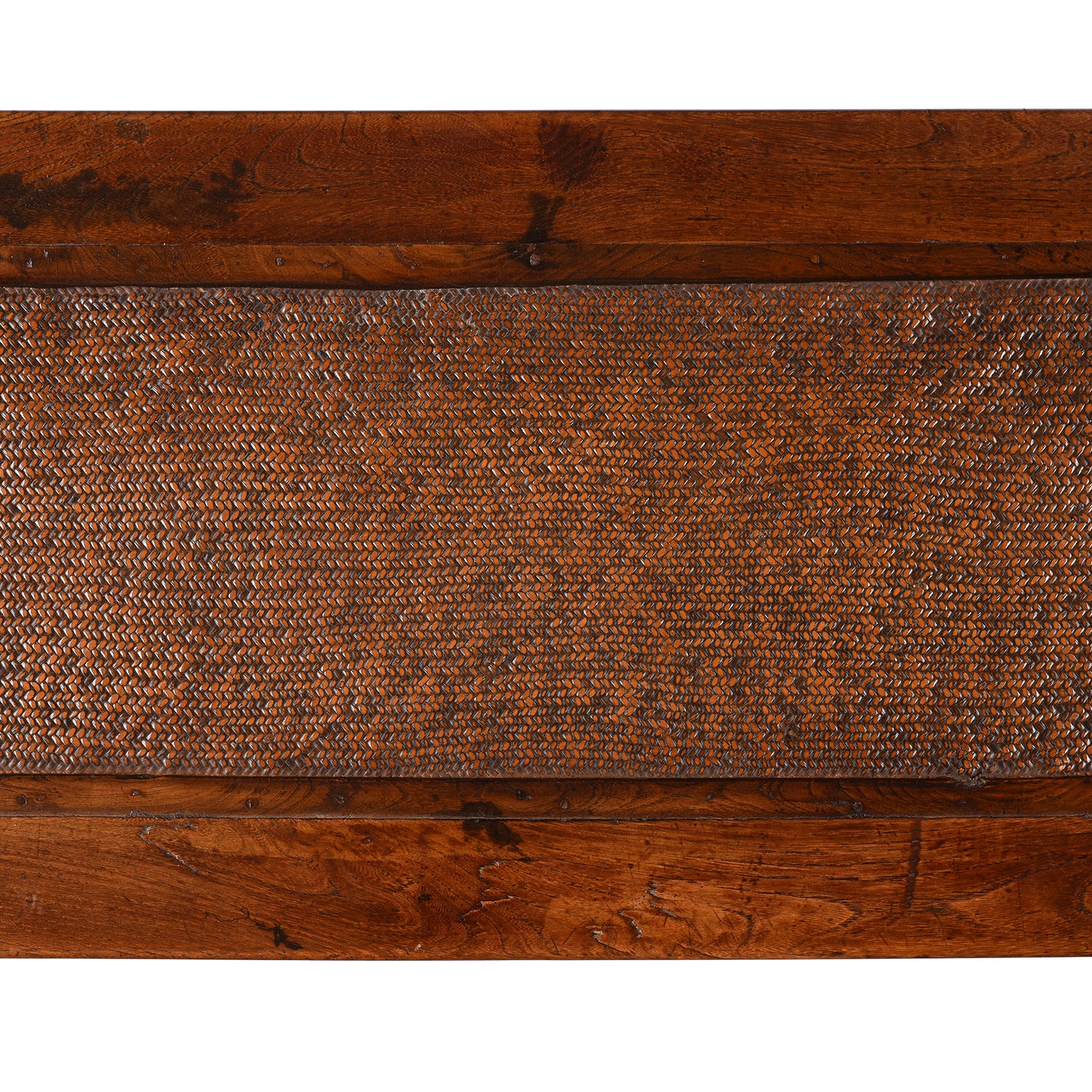 Red Elm Bench From Jiangsu With Rattan Seat - 19th Century - Image 7
