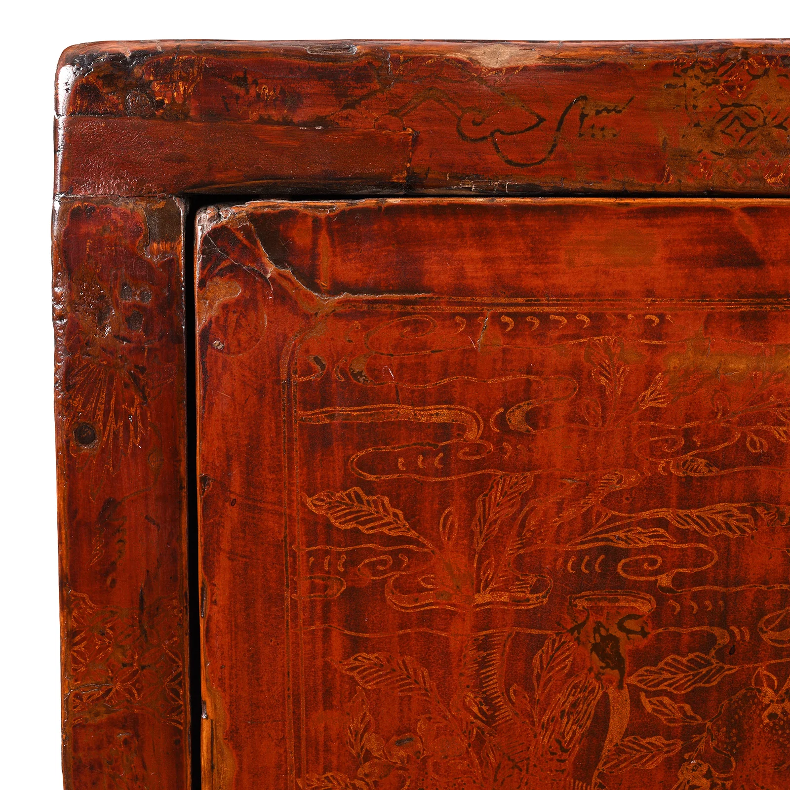 Red Lacquer Book Cabinet From Shanxi Province - 19th Century - Image 10