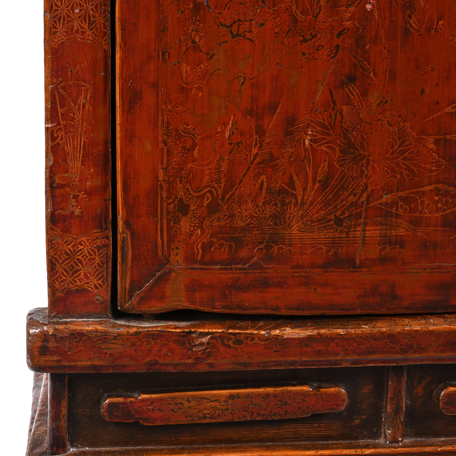 Red Lacquer Book Cabinet From Shanxi Province - 19th Century - Image 6