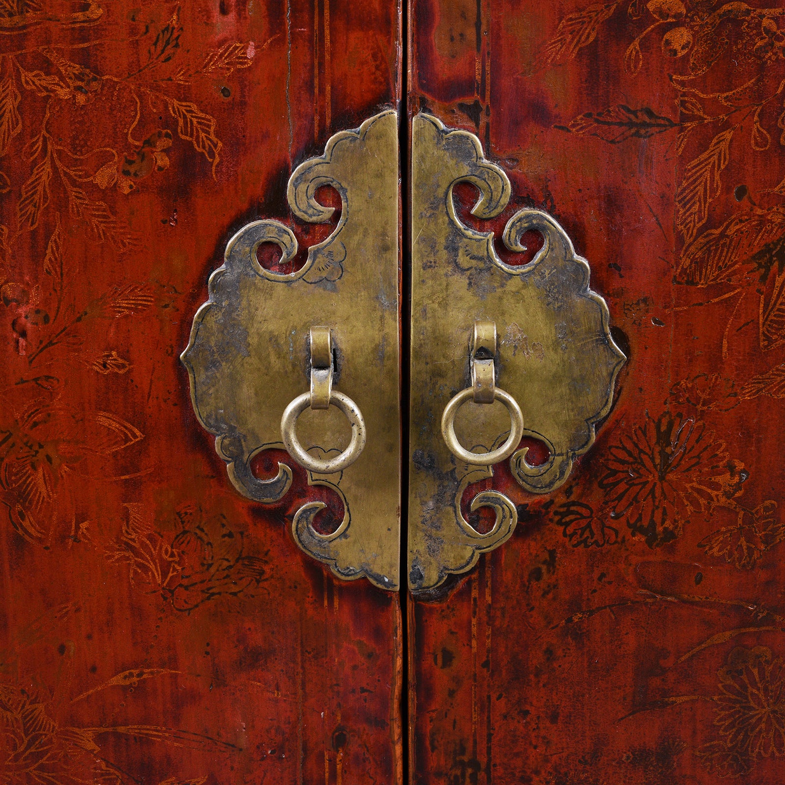 Red Lacquer Book Cabinet From Shanxi Province - 19th Century - Image 7