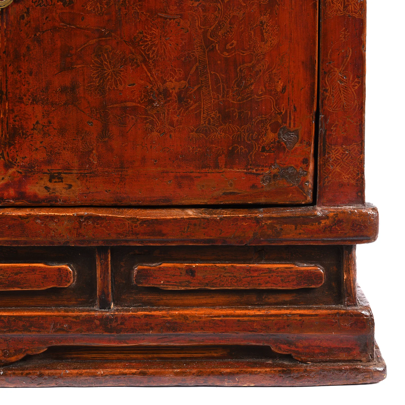 Red Lacquer Book Cabinet From Shanxi Province - 19th Century - Image 9