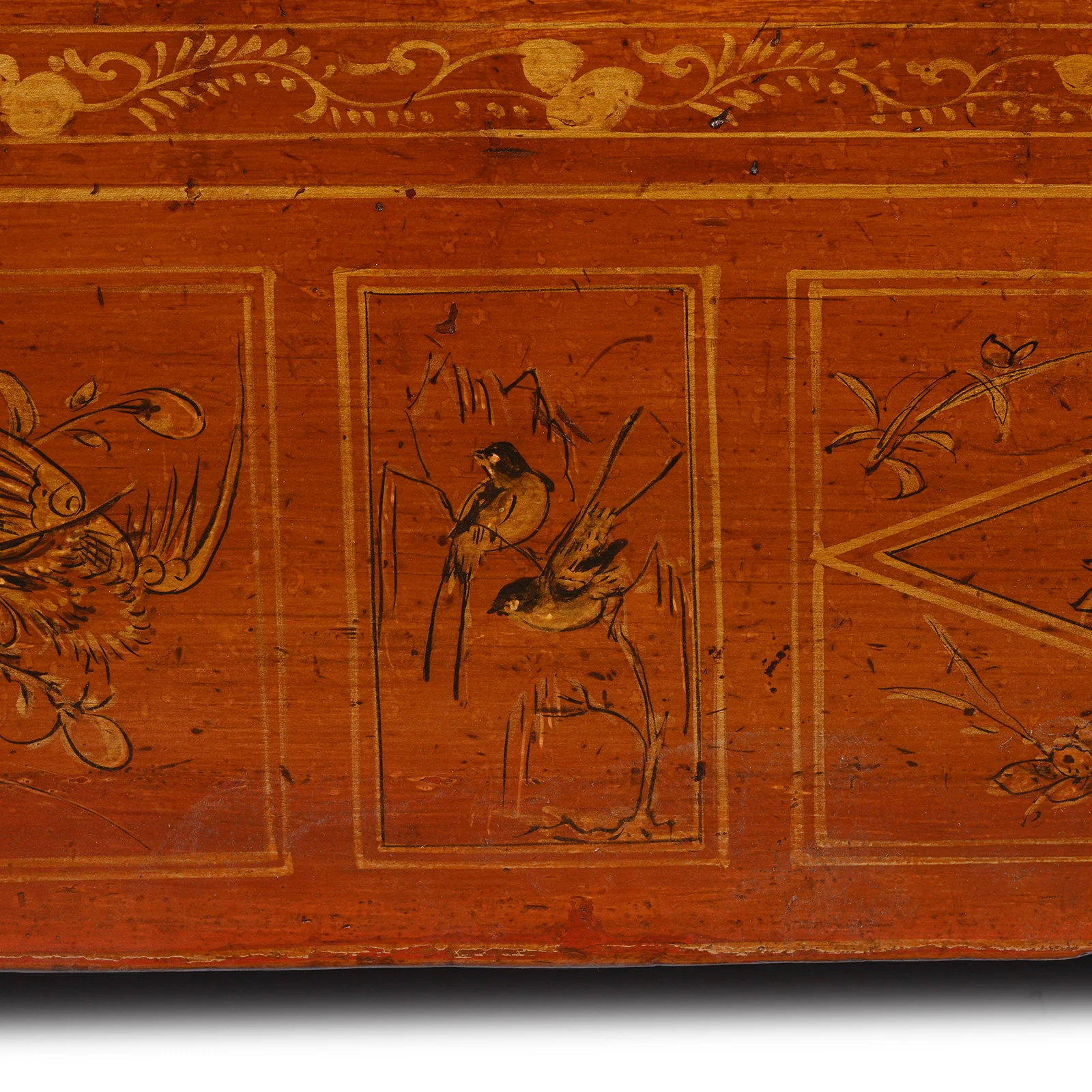 Red Lacquer Chinese Sideboard From Dongbei - Ca 1920 - Image 13