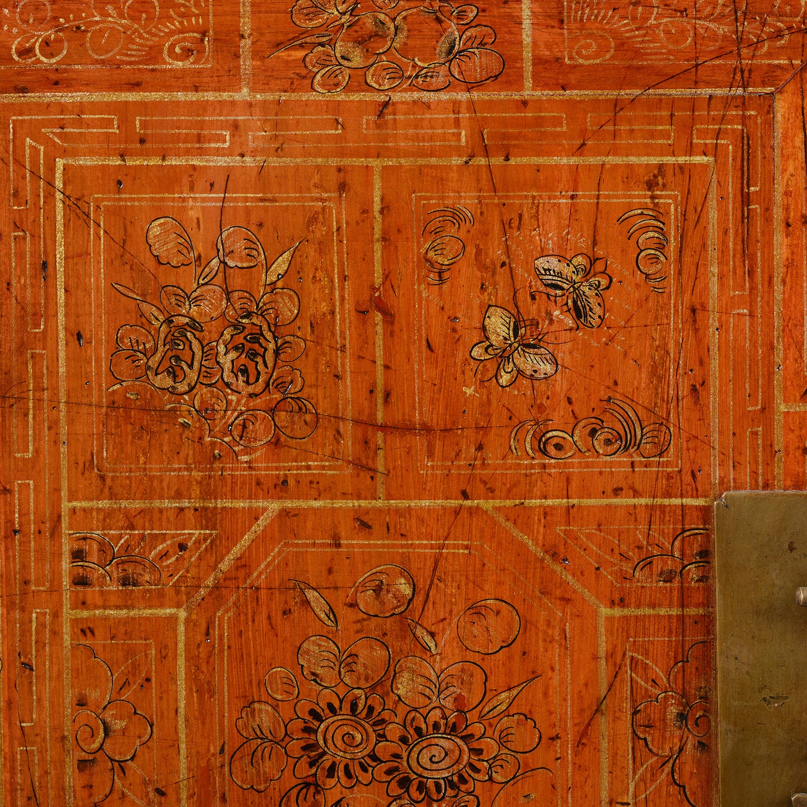 Red Lacquer Chinese Sideboard From Dongbei - Ca 1920 - Image 10