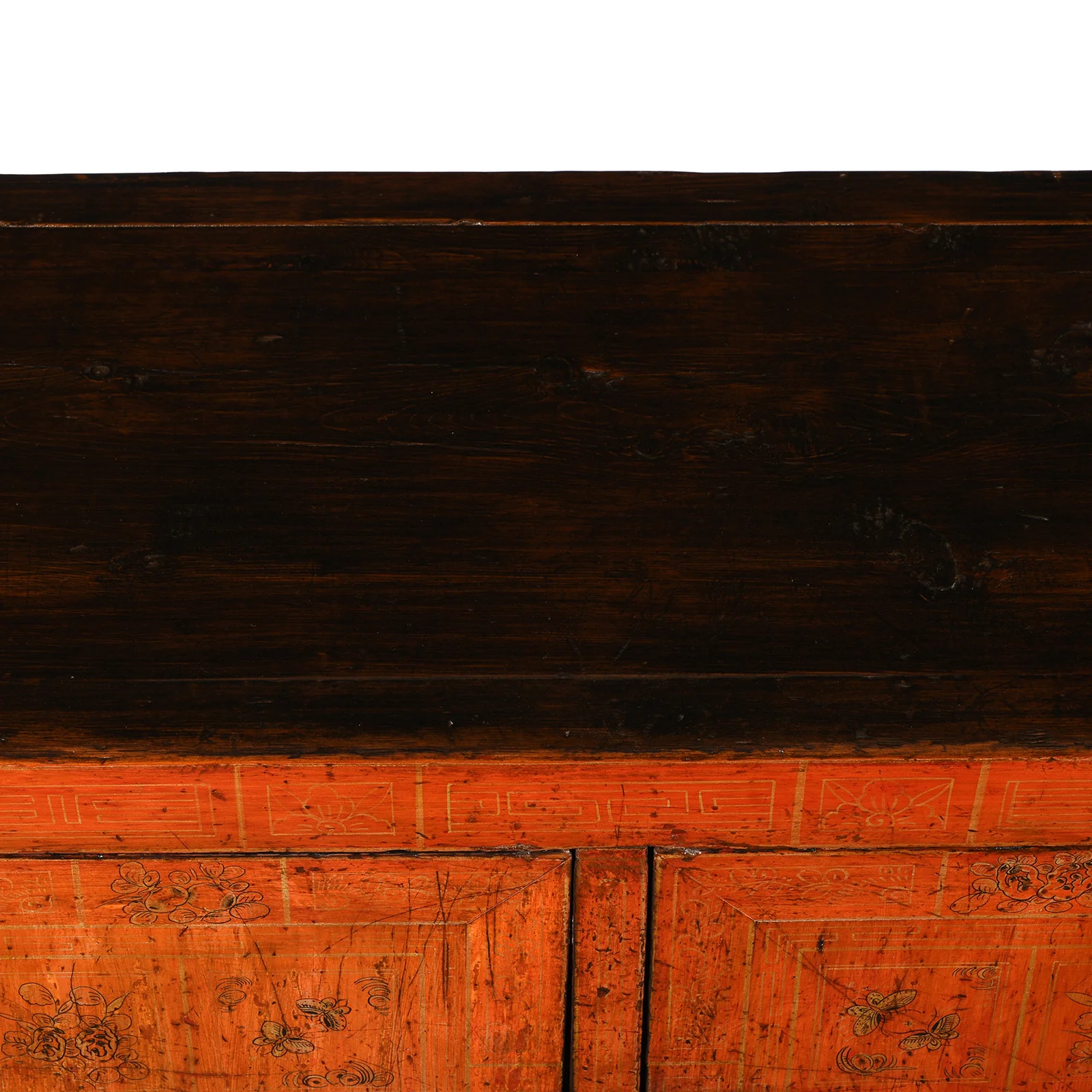 Red Lacquer Chinese Sideboard From Dongbei - Ca 1920 - Image 11
