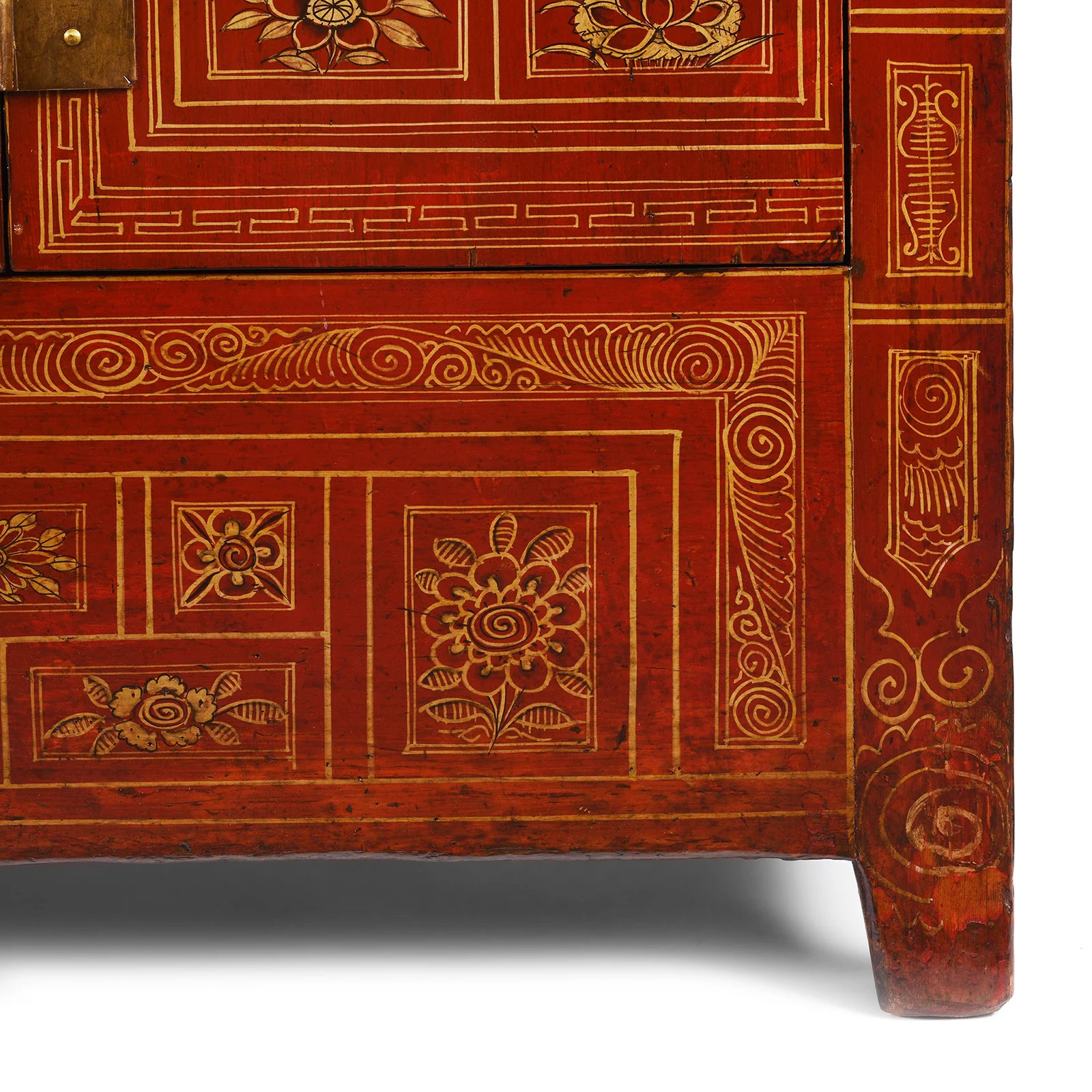 Red Lacquer Chinese Sideboard From Dongbei - Ca 1920 - Image 10