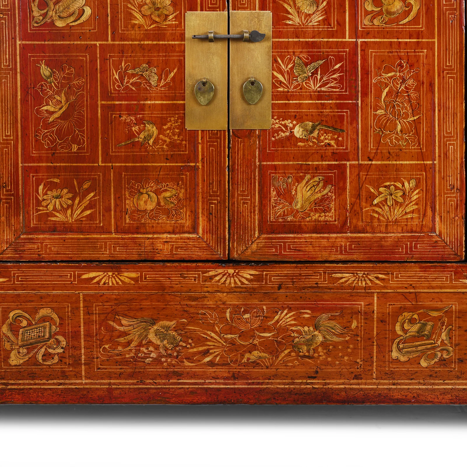 Red Lacquer Chinese Sideboard From Dongbei - Ca 1920 - Image 5