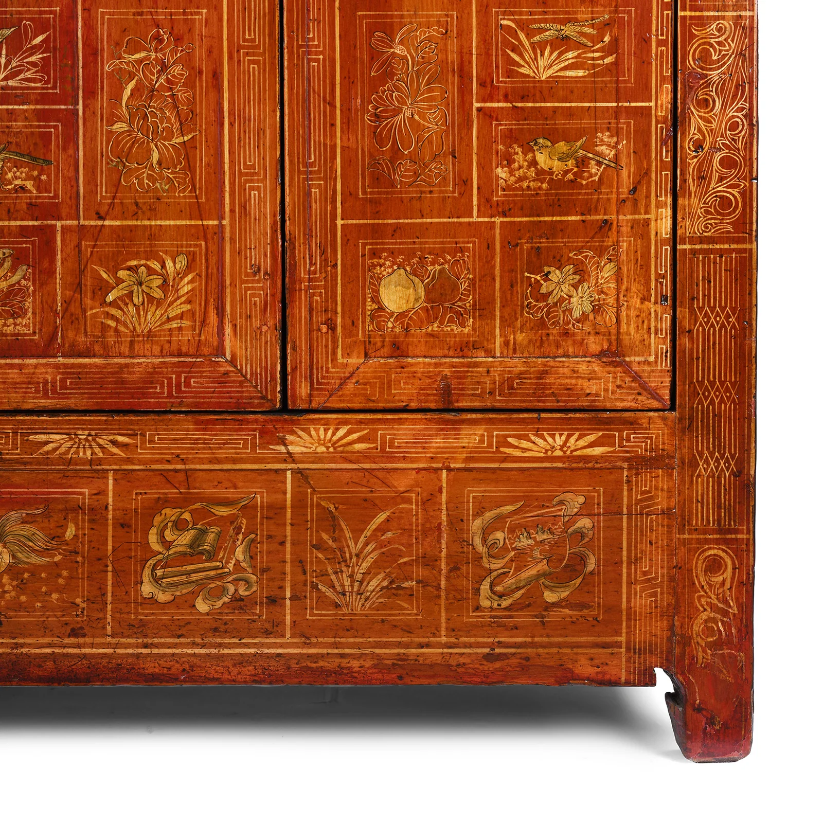 Red Lacquer Chinese Sideboard From Dongbei - Ca 1920 - Image 6
