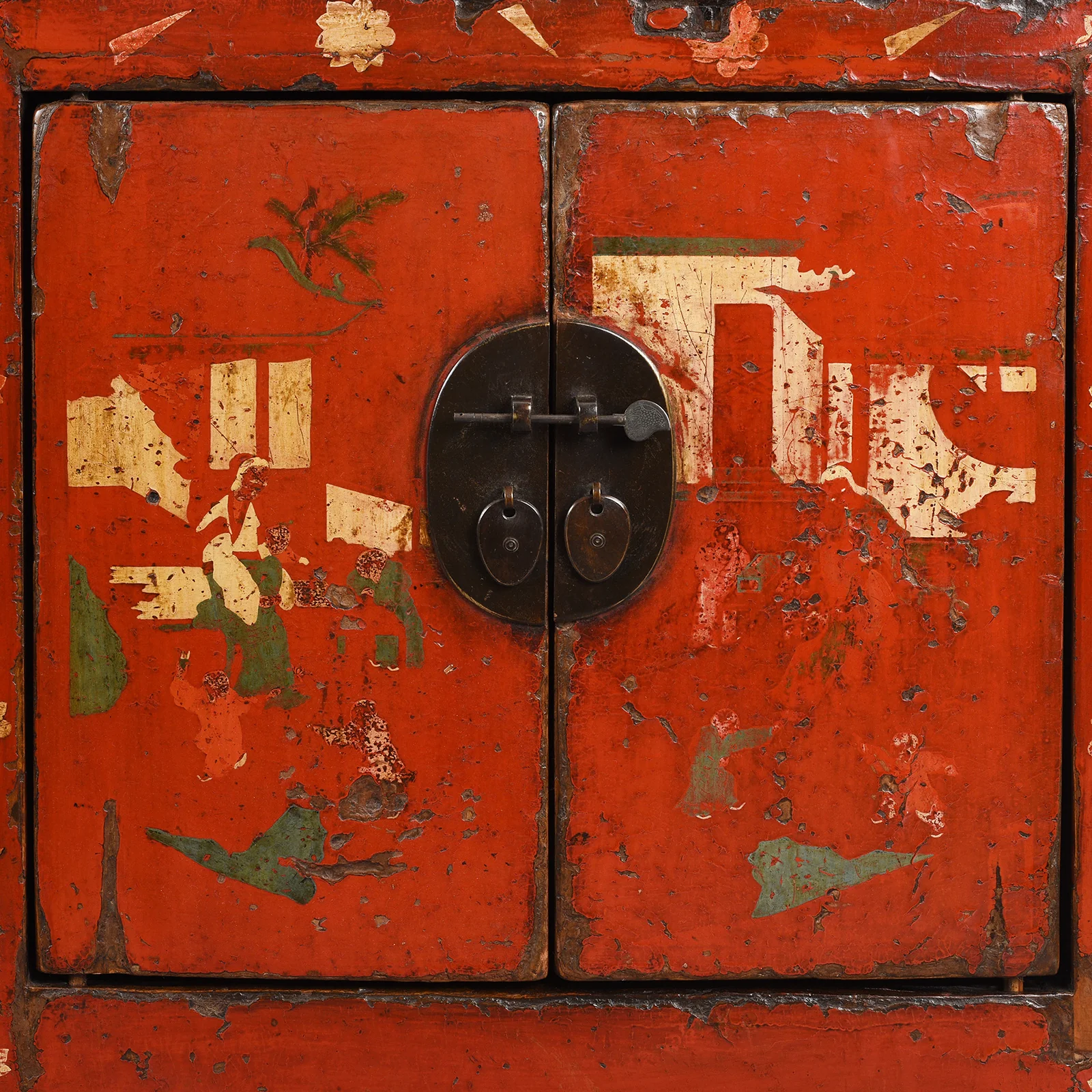 Red Lacquer Sideboard From Shanxi - 19th Century - Image 6