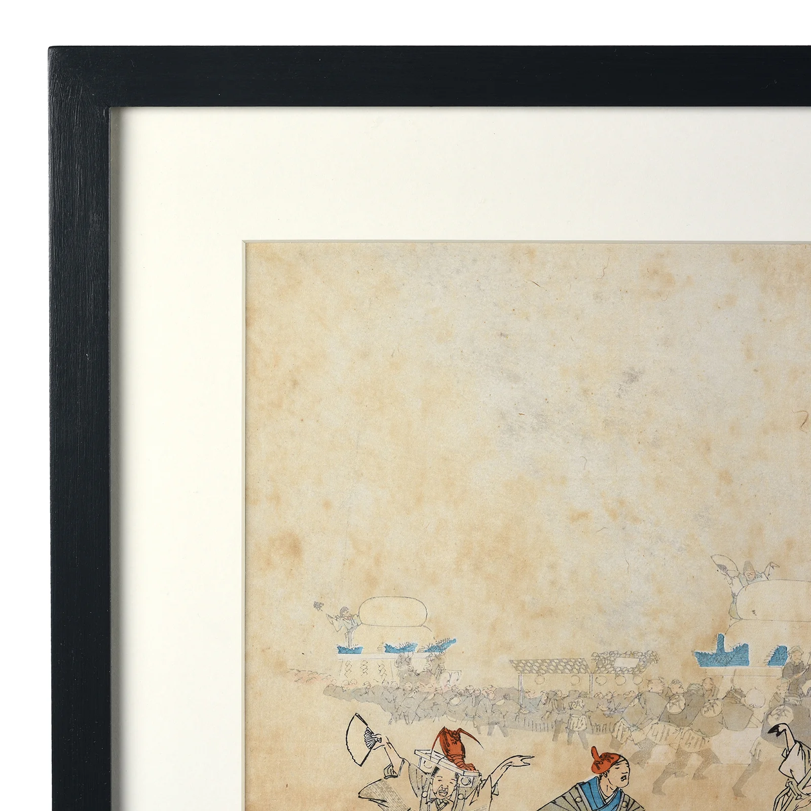 'Rice Cake Parade' Original Woodblock Triptych by Yōshū (Hashimoto) Chikanobu - Ca 1895 - Image 9