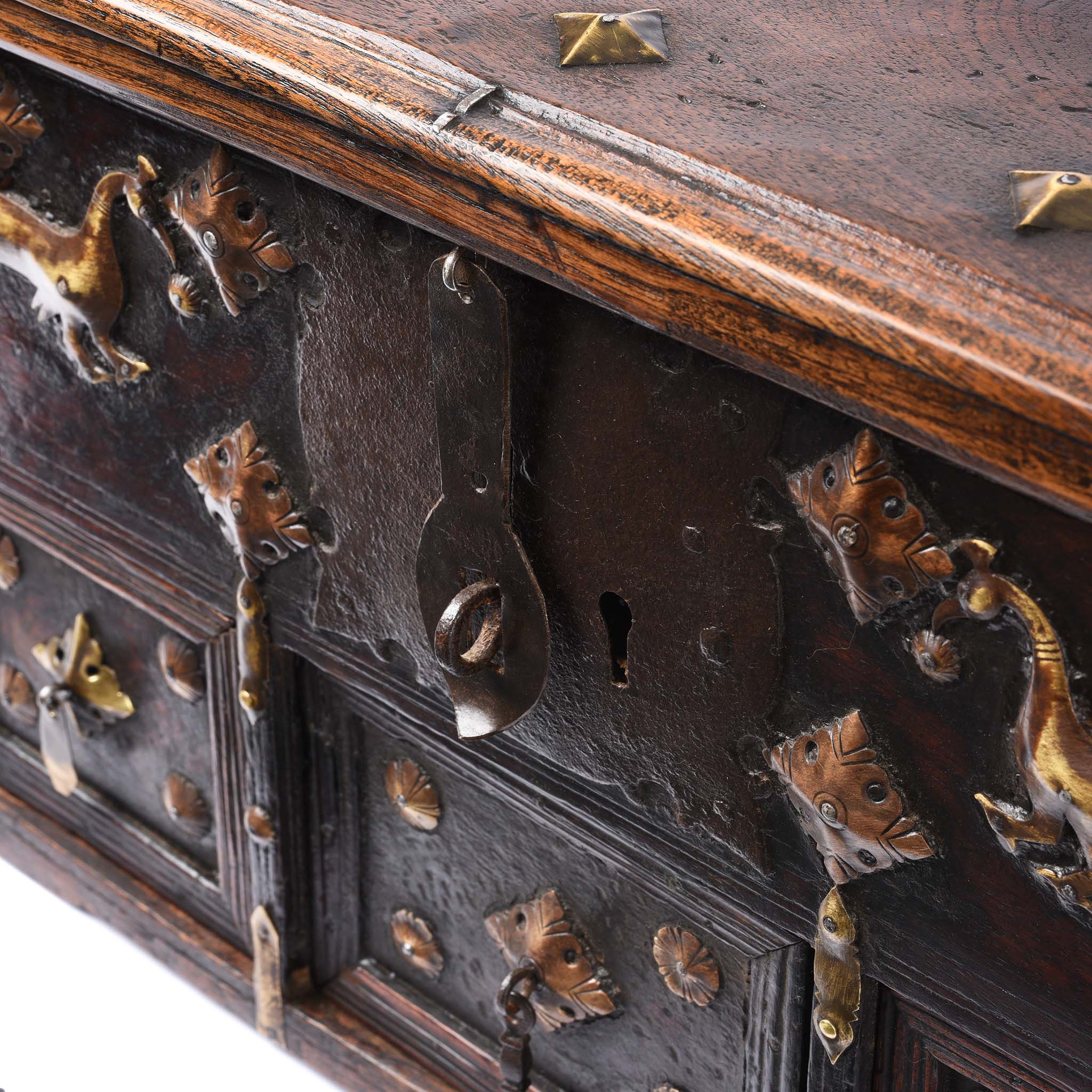 Rosewood Jewellery Box With Brass Peacocks - 19thC - Image 3