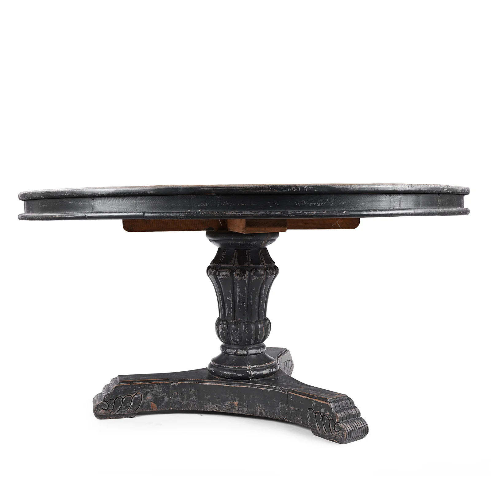 Round Pedestal Dining Table Made From Old Painted Pine - Image 3