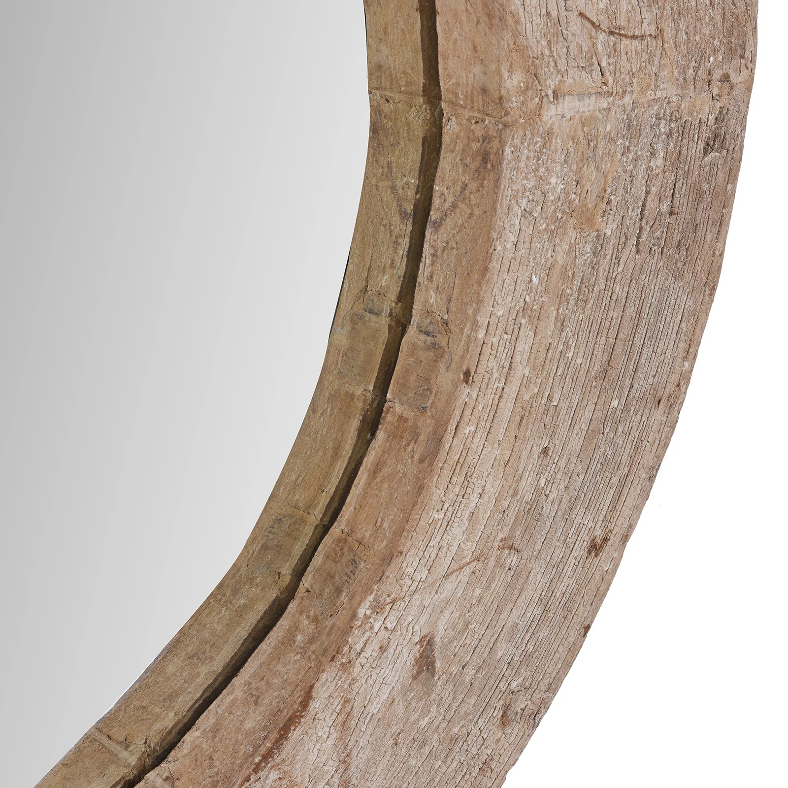 Round Reclaimed Wood Mirror - Image 3