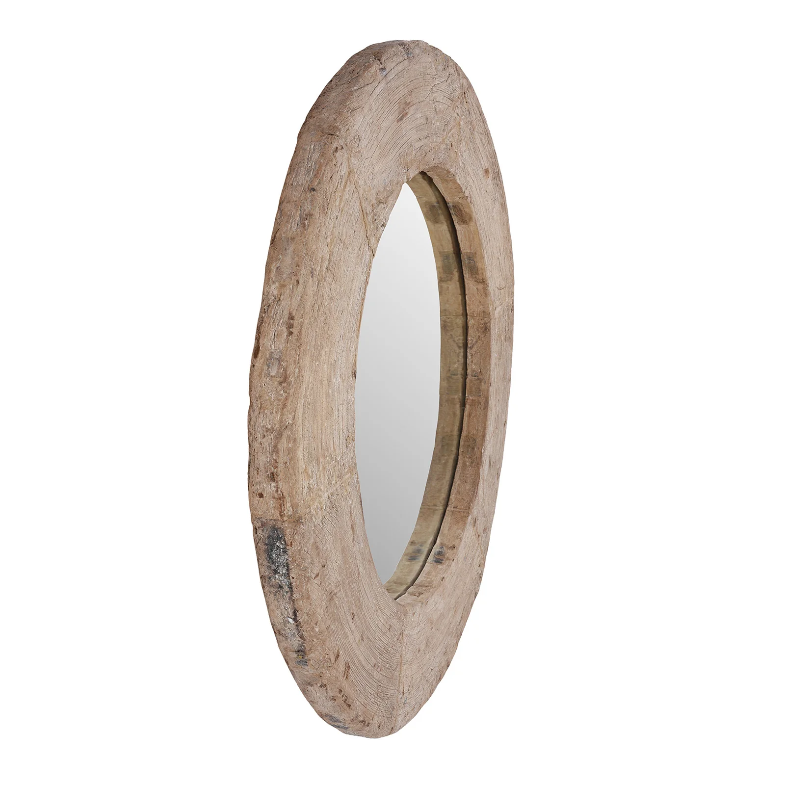 Round Reclaimed Wood Mirror - Image 4