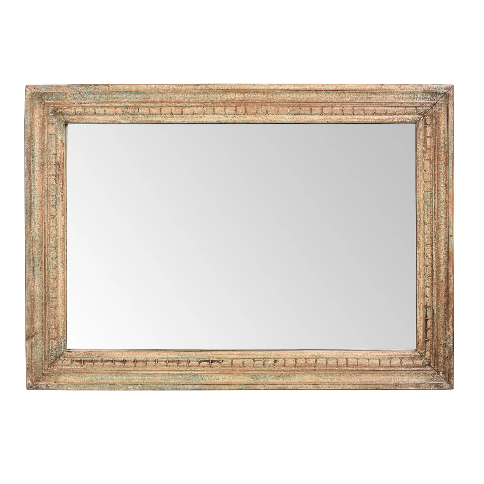 Rustic Painted Mirror Made From Old Architectural Teak - Image 2
