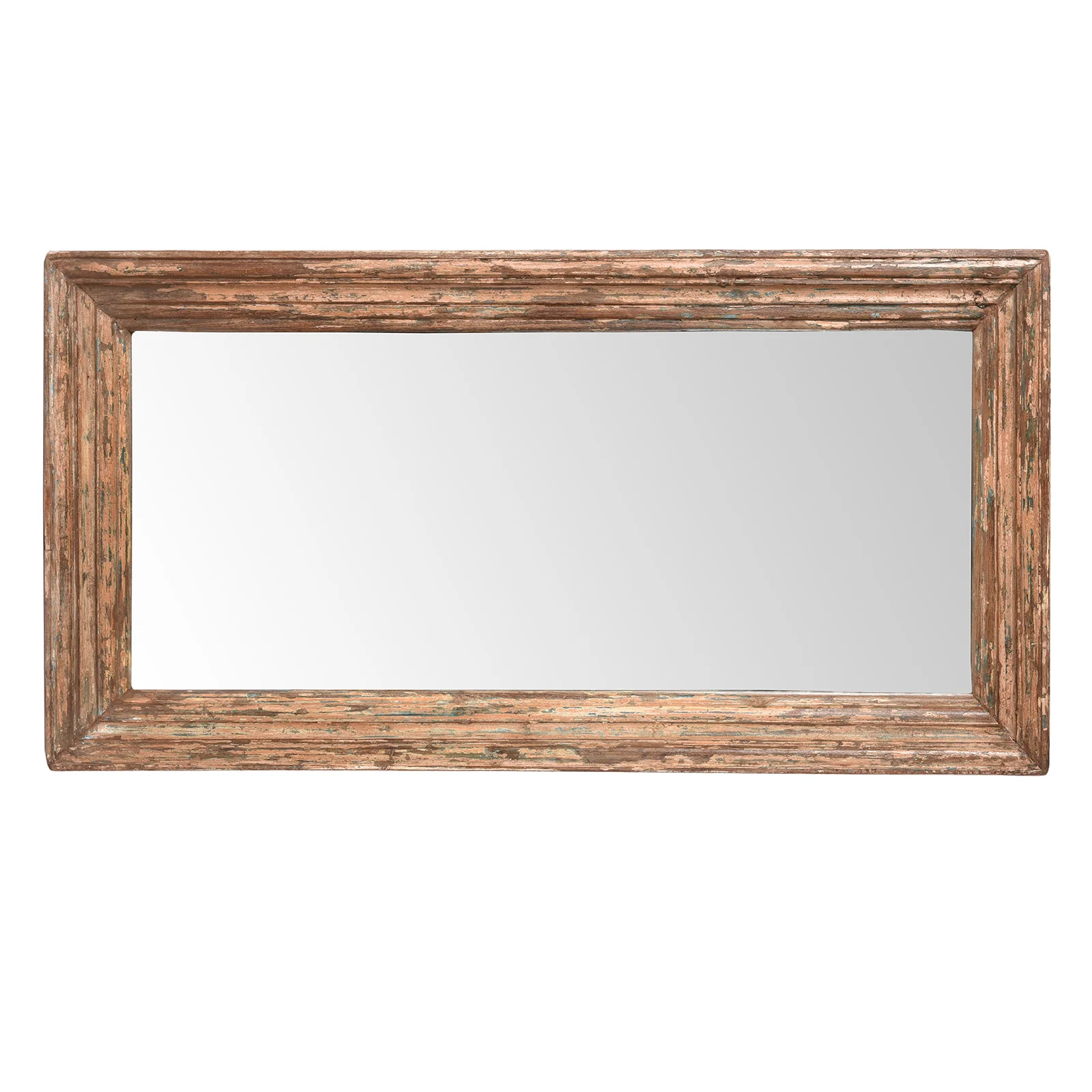 Rustic Painted Mirror Made From Old Architectural Teak - Image 2