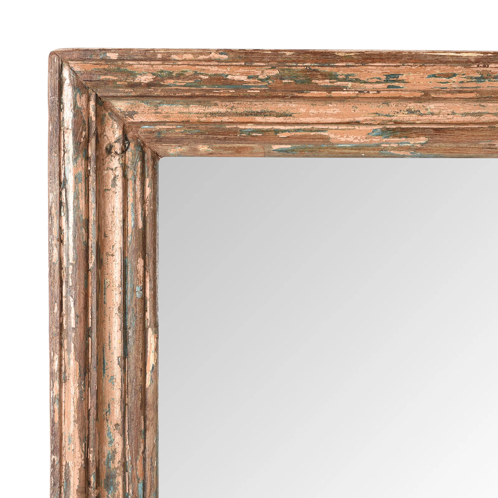Rustic Painted Mirror Made From Old Architectural Teak - Image 3