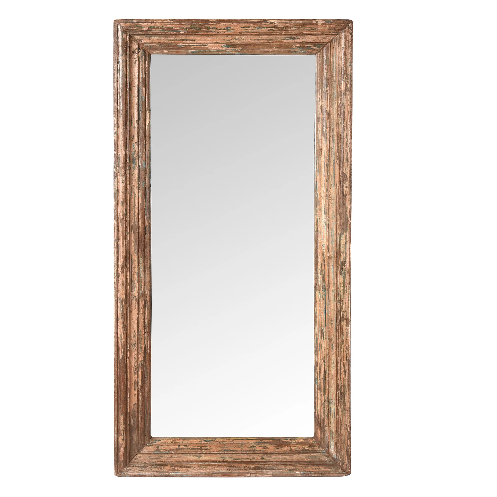 Rustic Painted Mirror Made From Old Architectural Teak - Image 7