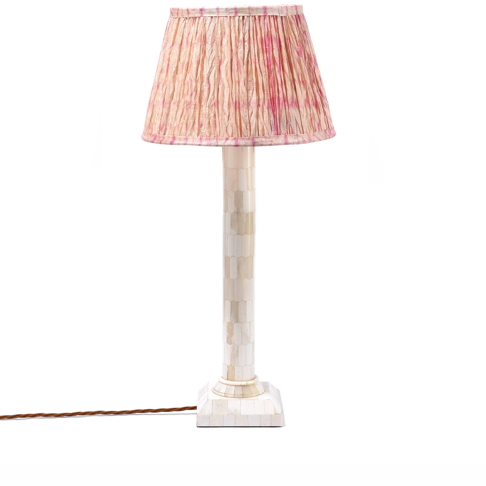 Samarkand Pink Shibori Silk Empire Lampshade - Image 3
