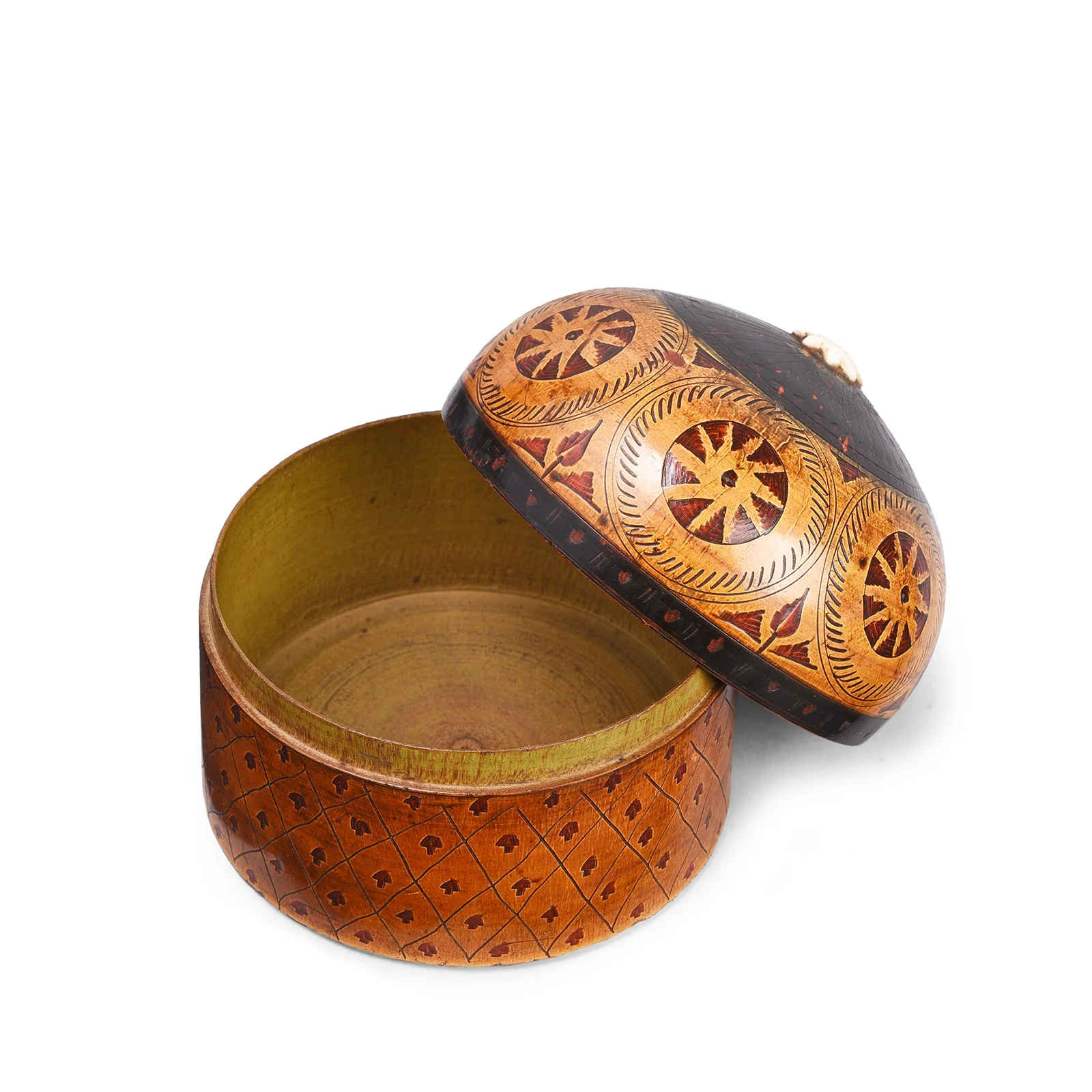 Scratchwork Lacquer Pot From Sindh - Ca 1900 - Image 2