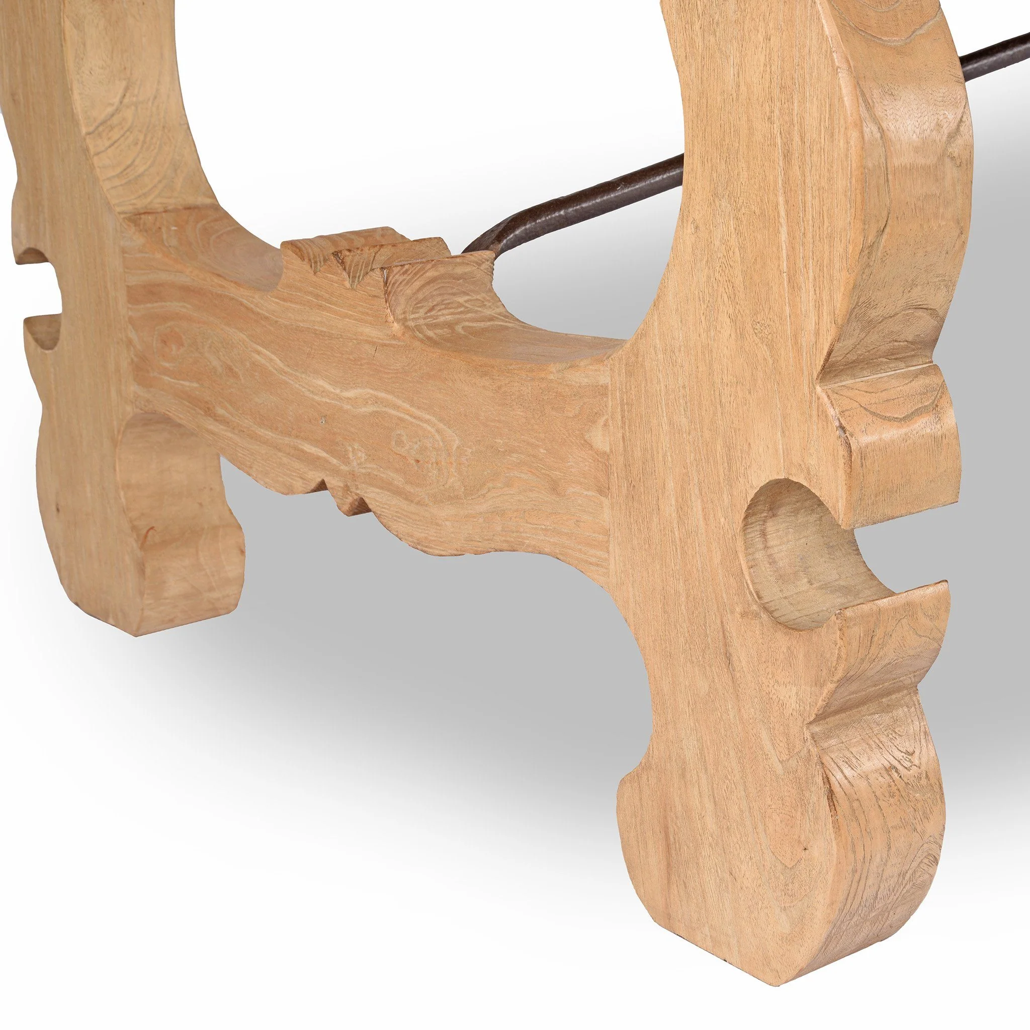 Bleached Elm Door Dining Table - Image 5