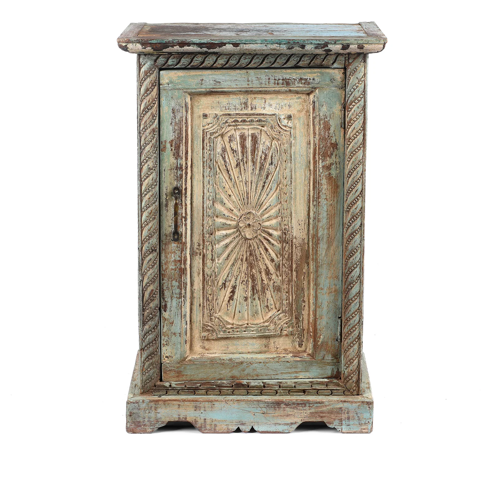 Sunburst Bedside Cabinet Made From Reclaimed Teak