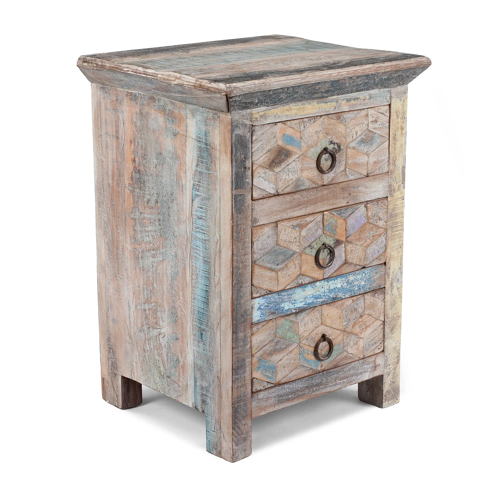 Bedside Cabinet Made From Reclaimed Teak