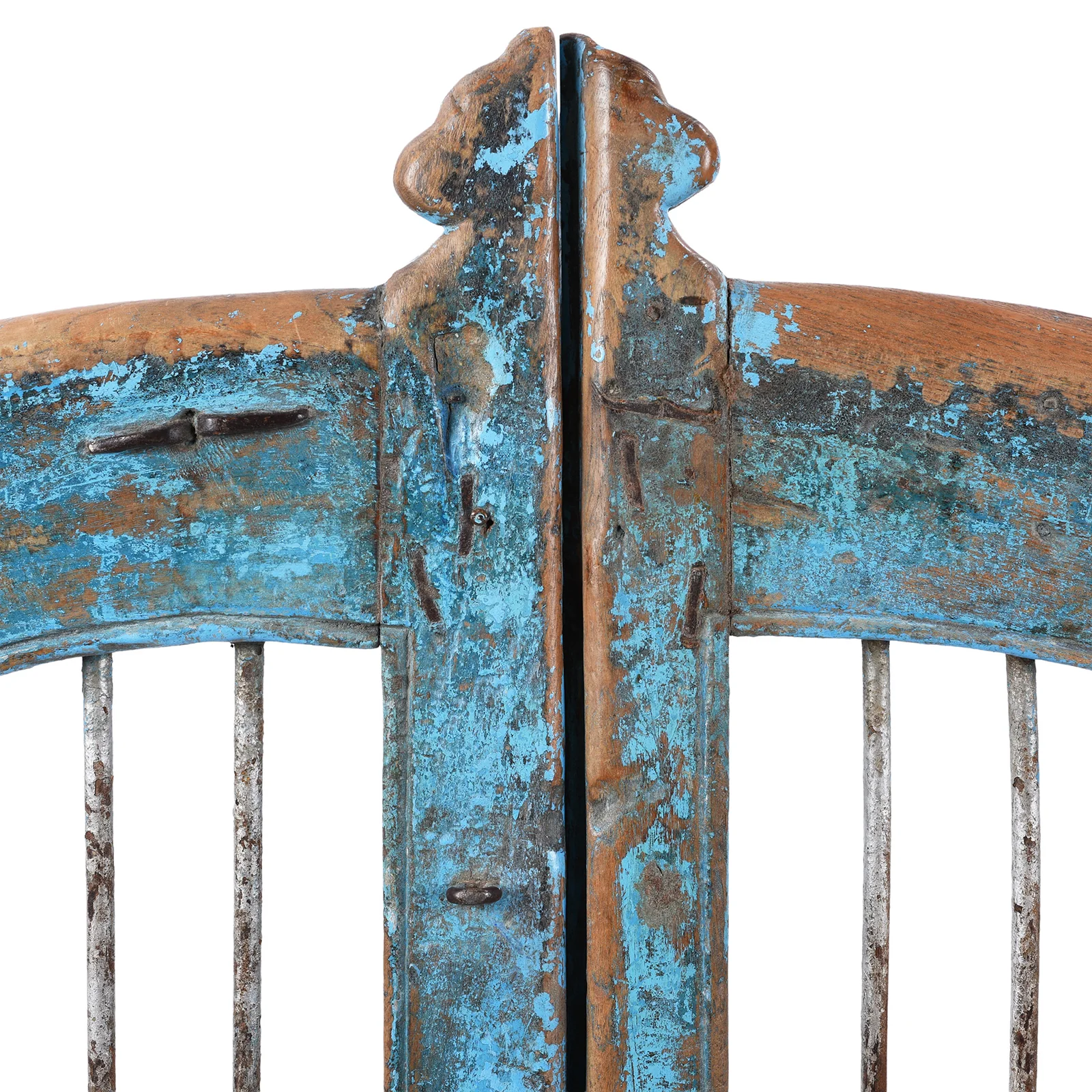 Blue Painted Dog Gate From Gujarat - 19th Century - Image 2