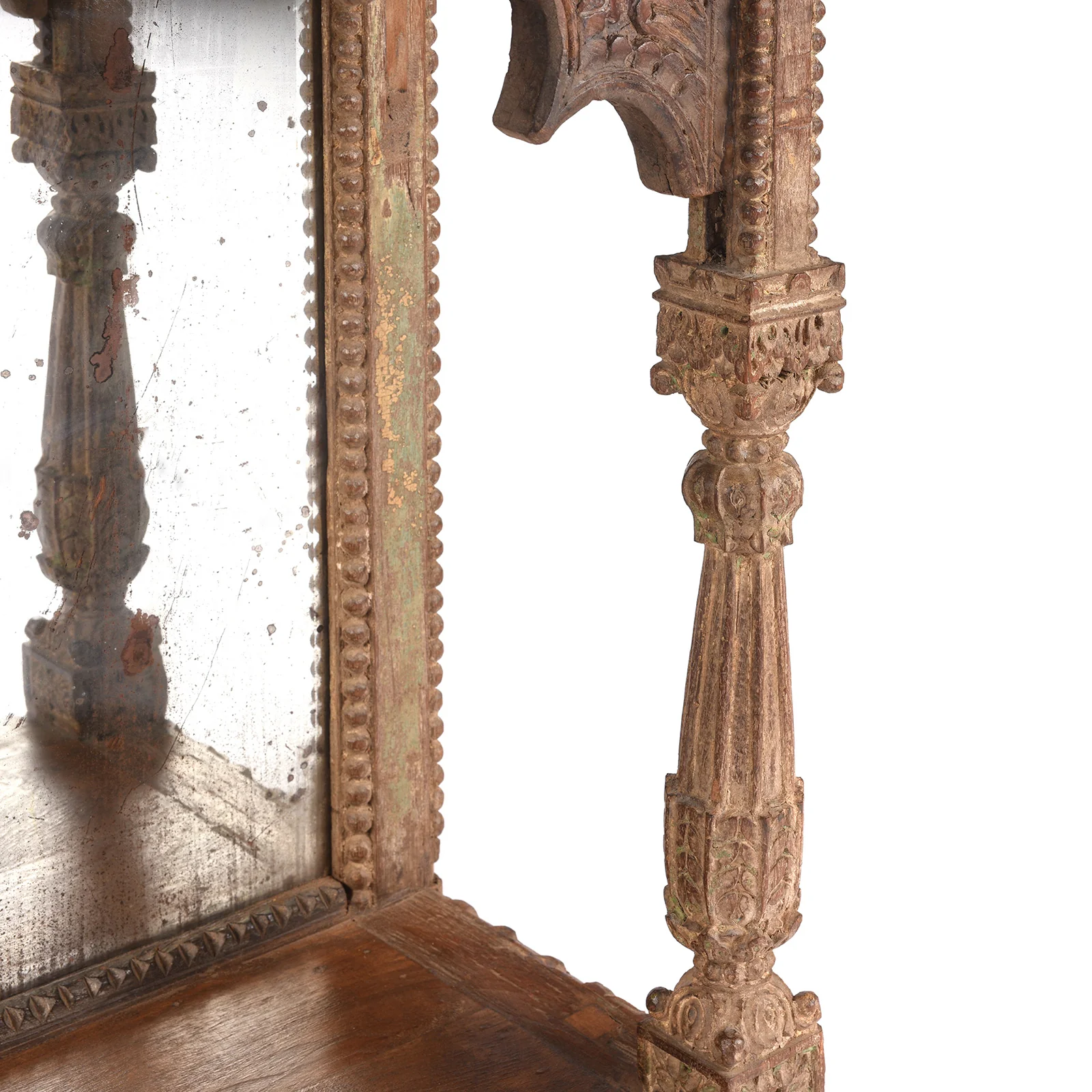 Painted Indian House Shrine Mirror From Kutch - 19thC - Image 3