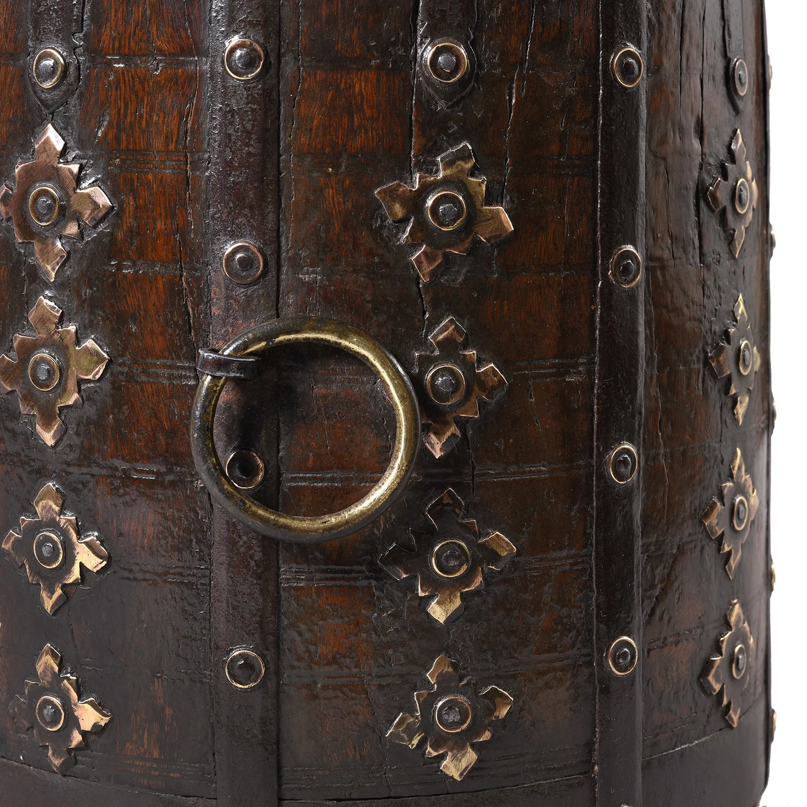 Teak & Iron Grain Measure From Rajasthan - 19th Century - Image 4