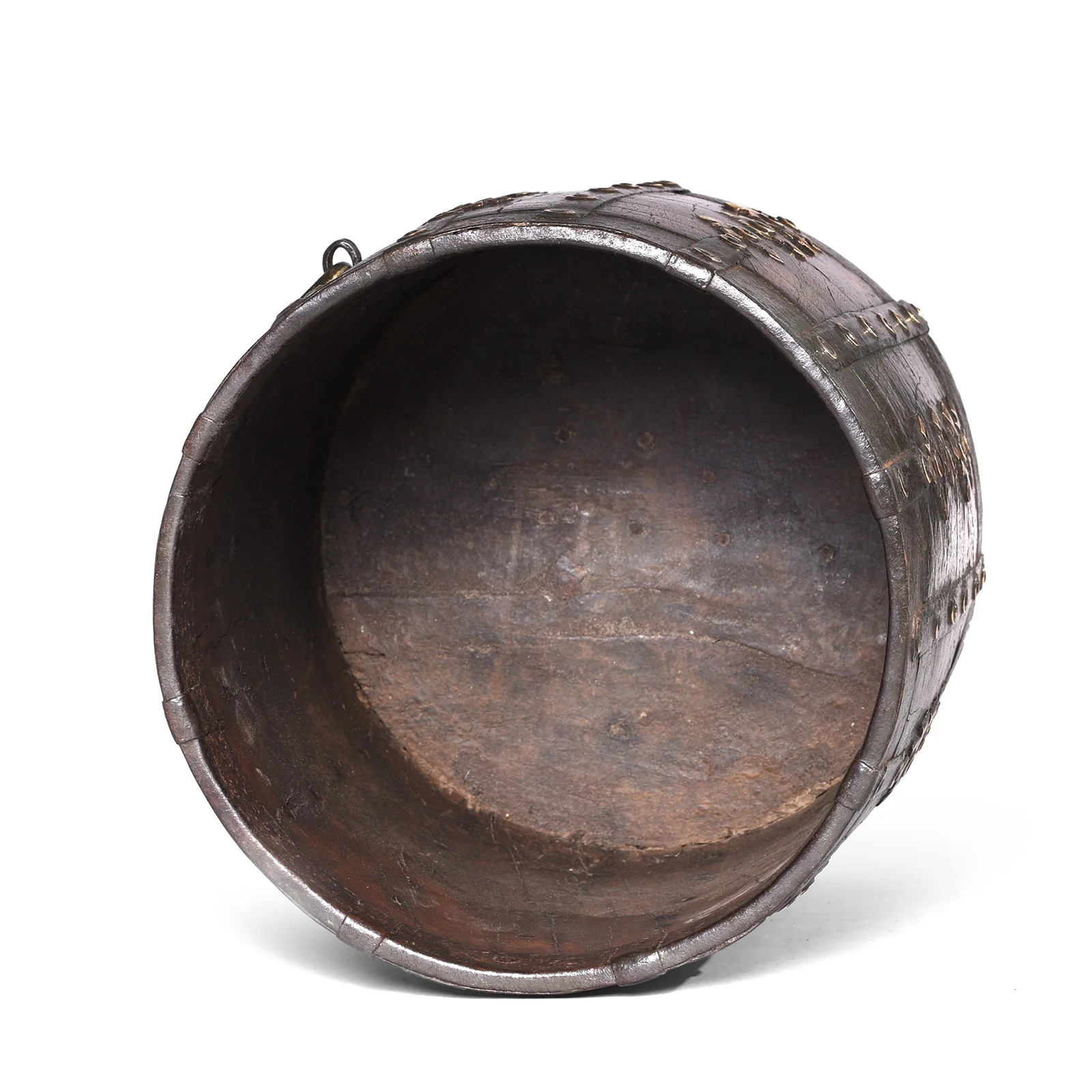 Teak & Iron Grain Measure From Rajasthan - 19th Century - Image 5