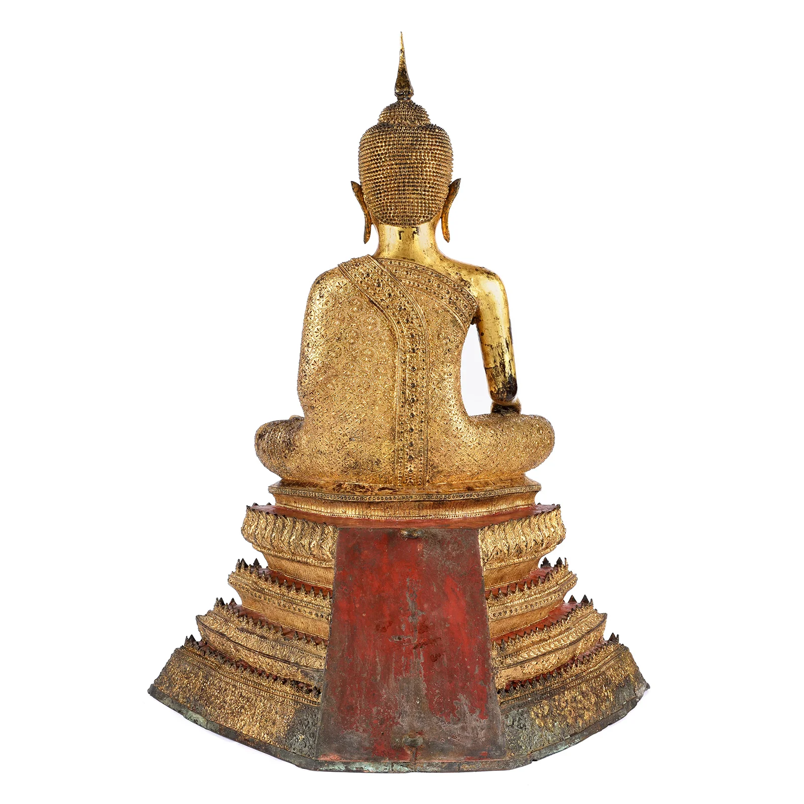 Large Thai Gilt Rattanakosin Sitting Buddha Statue - 19th Century - Image 7