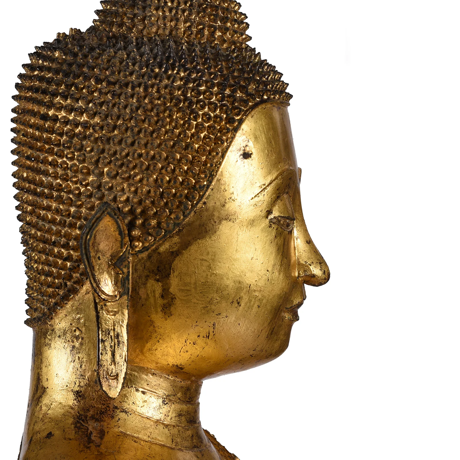 Large Thai Gilt Rattanakosin Sitting Buddha Statue - 19th Century - Image 9