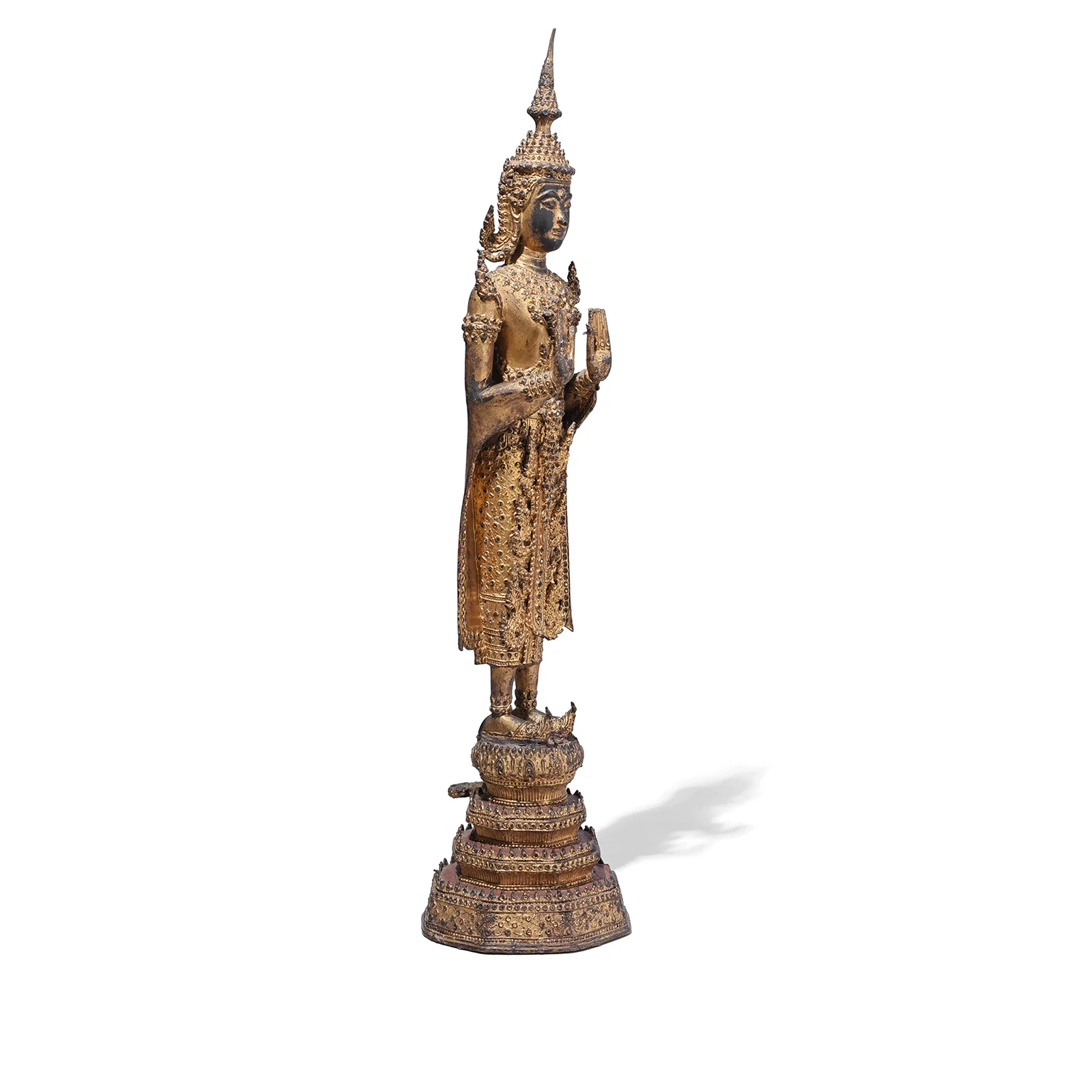 Gilt Thai Standing Buddha - Rattanakosin Era - 19th Century - Image 5