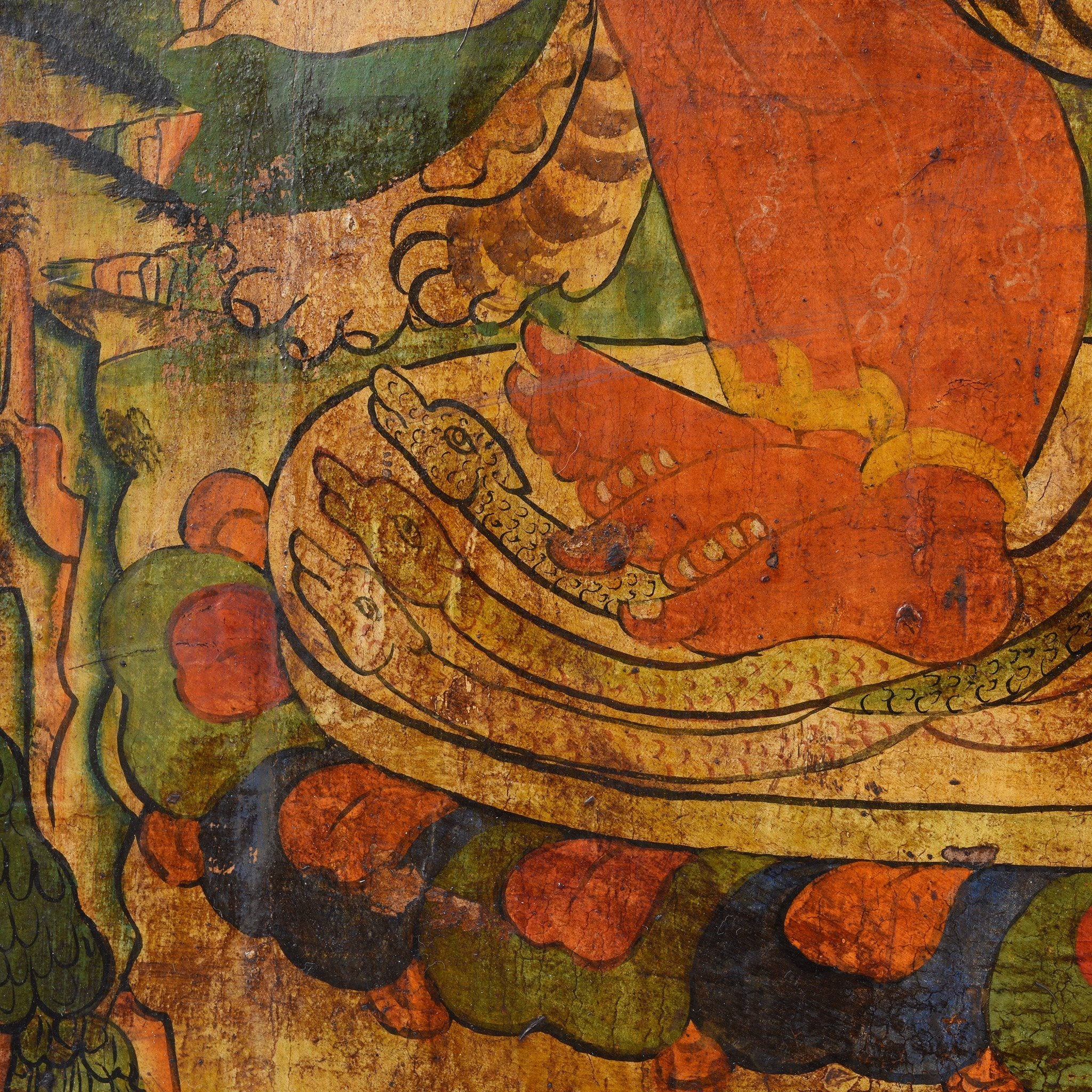 Tibetan Painted Panel of Hayagriva - Ca 50 Years Old - Image 5