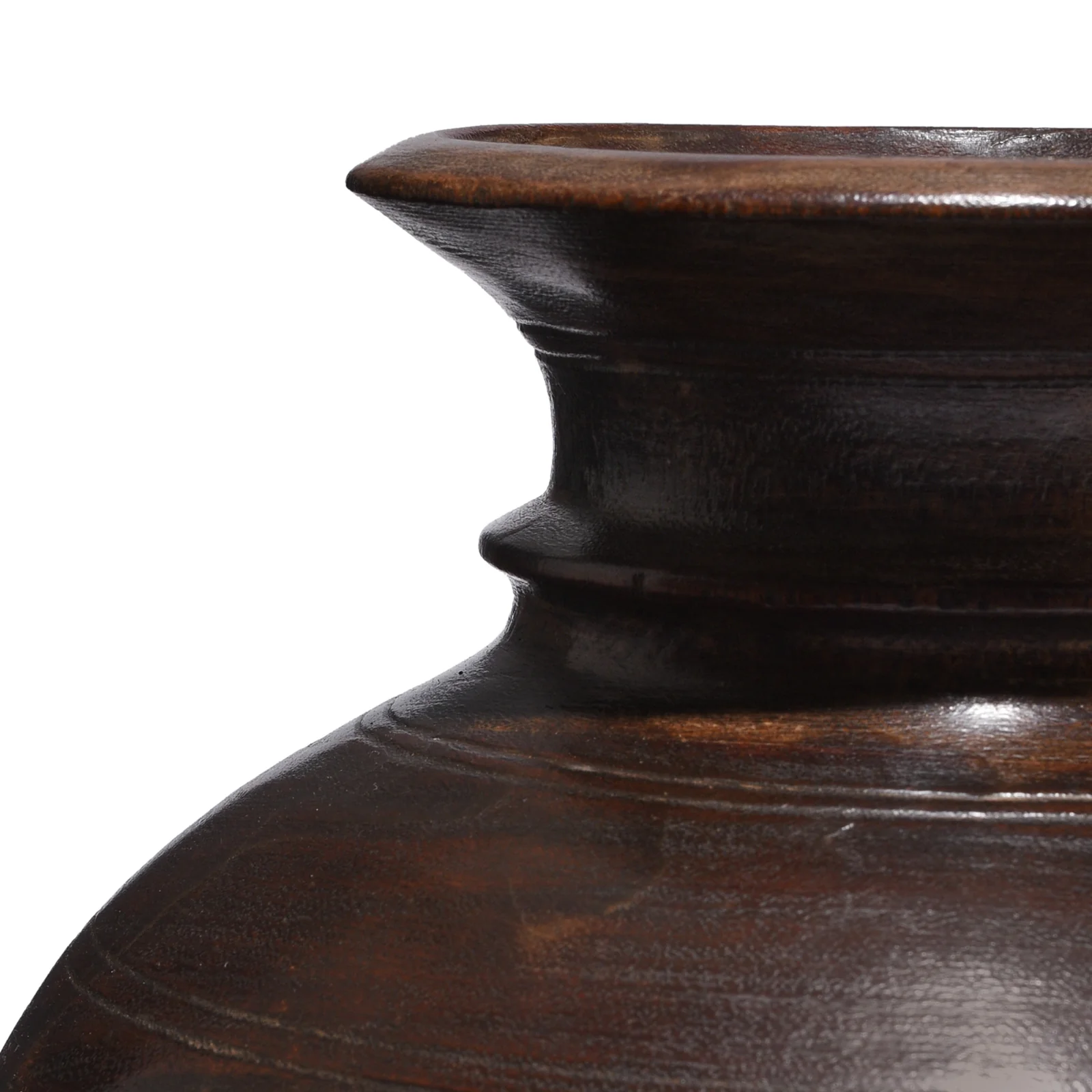 Turned Cedar Pot From Kullu - Ca 1940's - Image 3