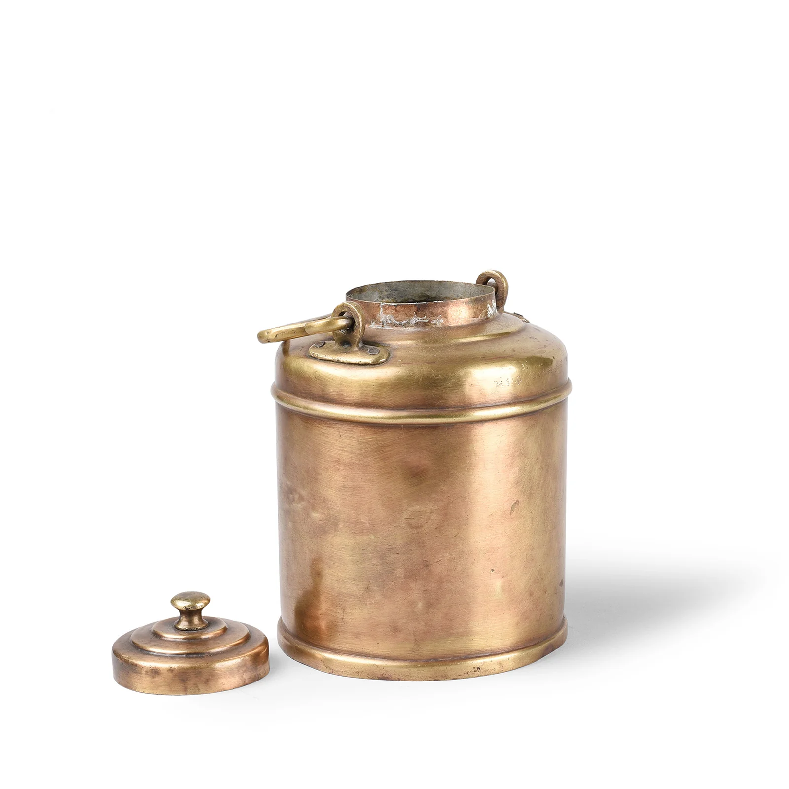 Vintage Brass Ghee Pot From Mumbai - Ca 1940 - Image 4