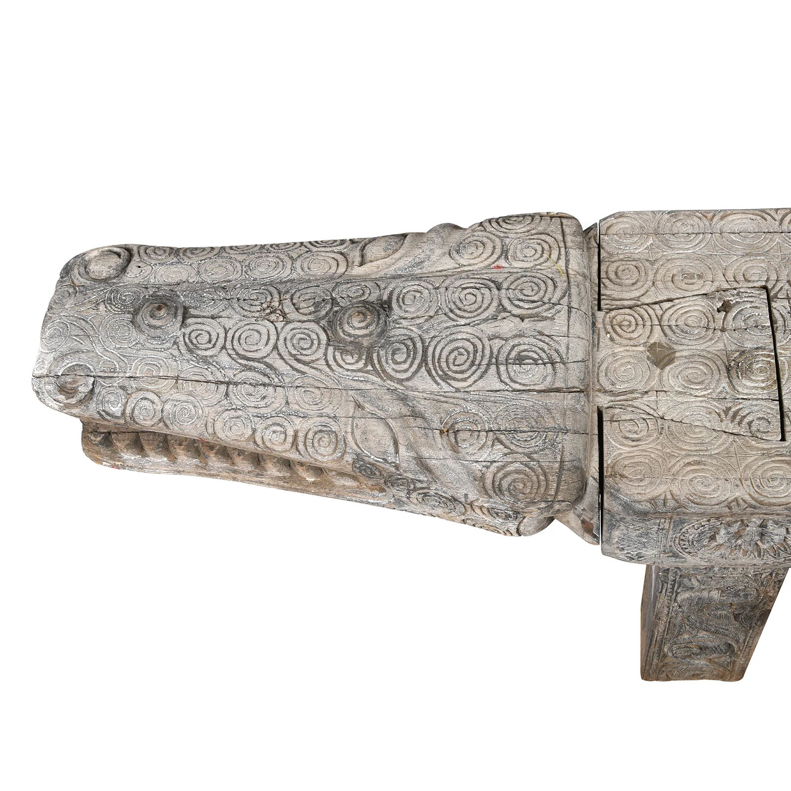 Vintage Crocodile Bench From Kerala - Image 12