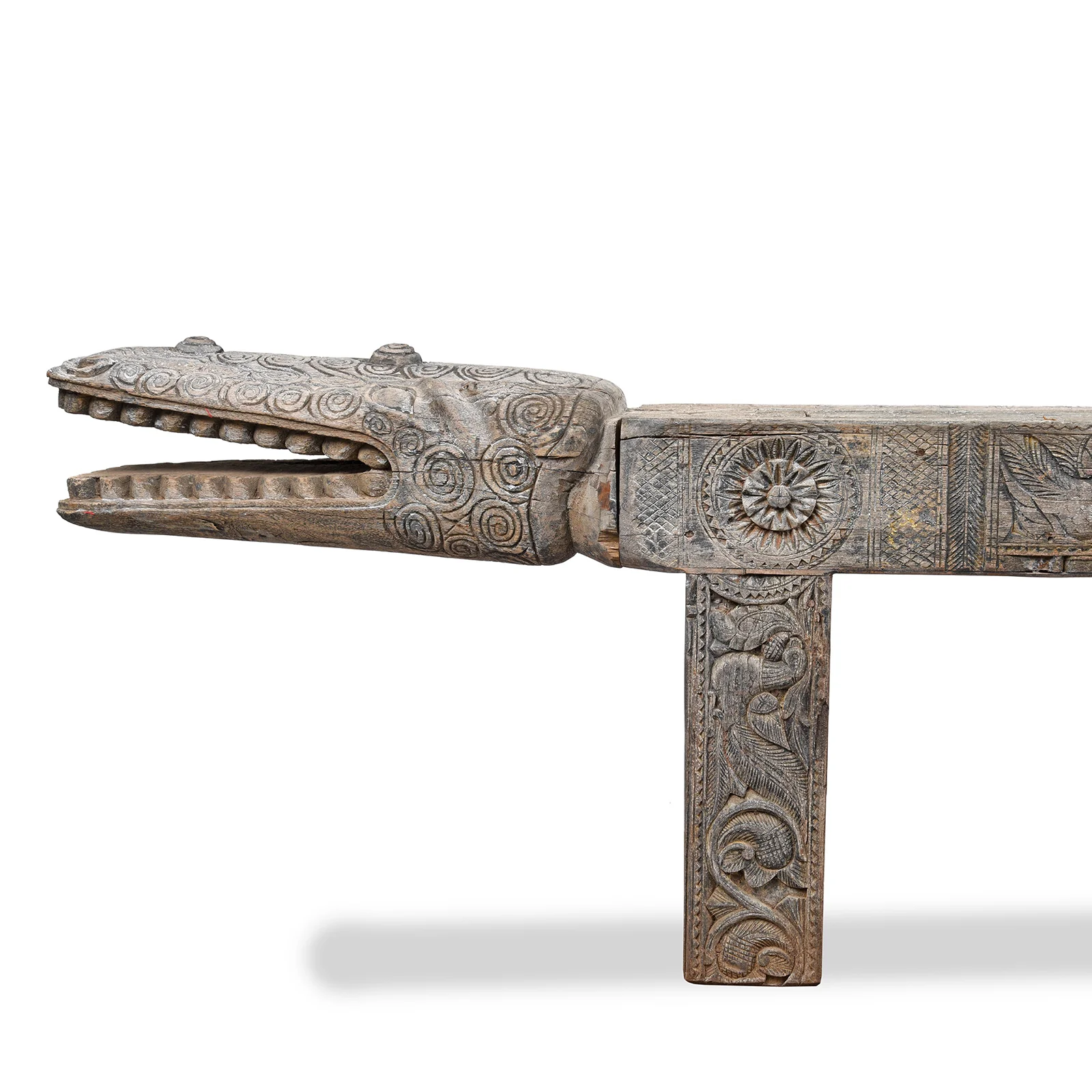 Vintage Crocodile Bench From Kerala - Image 5