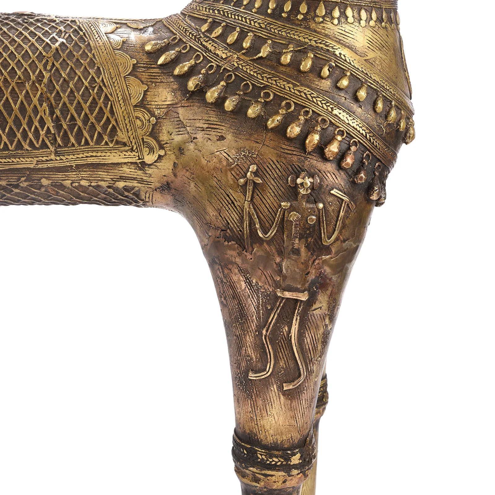 Vintage Dhokra Tribal Brass Tribal Horse - Ca 1960 - Image 11