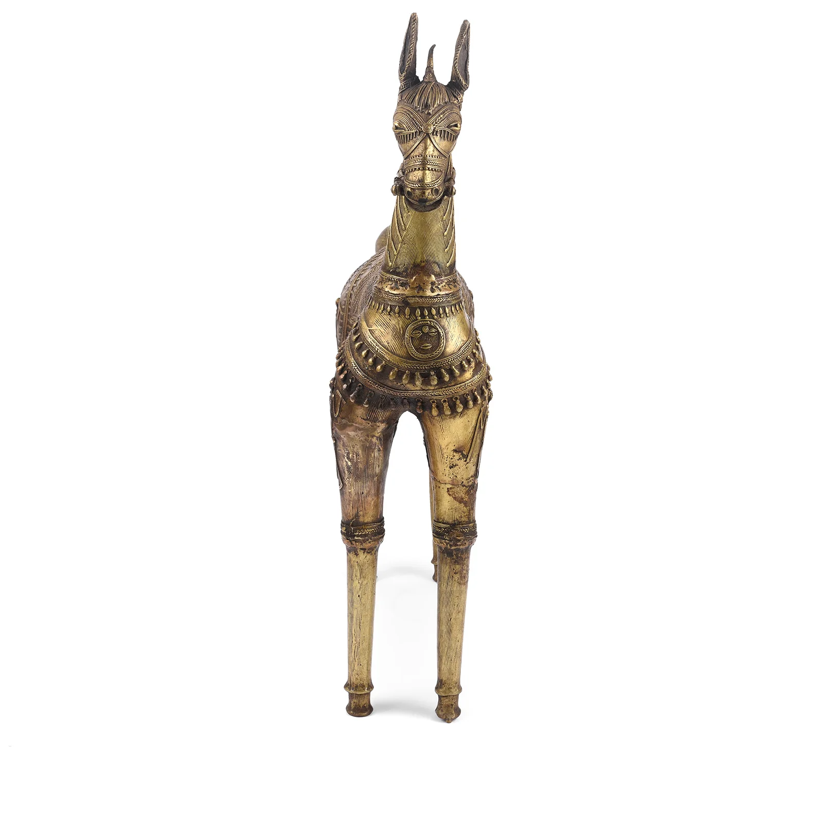 Vintage Dhokra Tribal Brass Tribal Horse - Ca 1960 - Image 2
