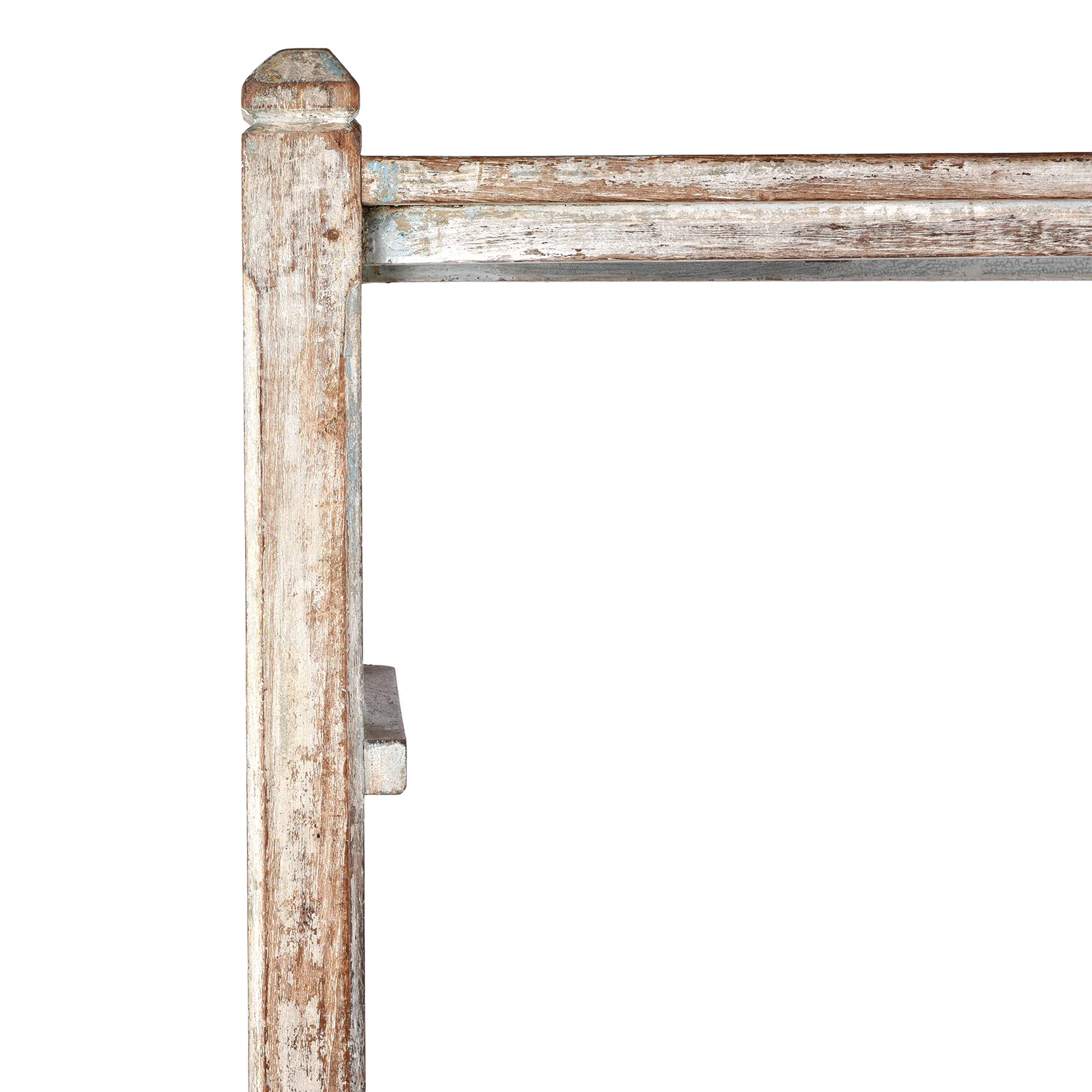 Vintage Grey Painted Indian Teak Shelf - Ca 1930 - Image 4